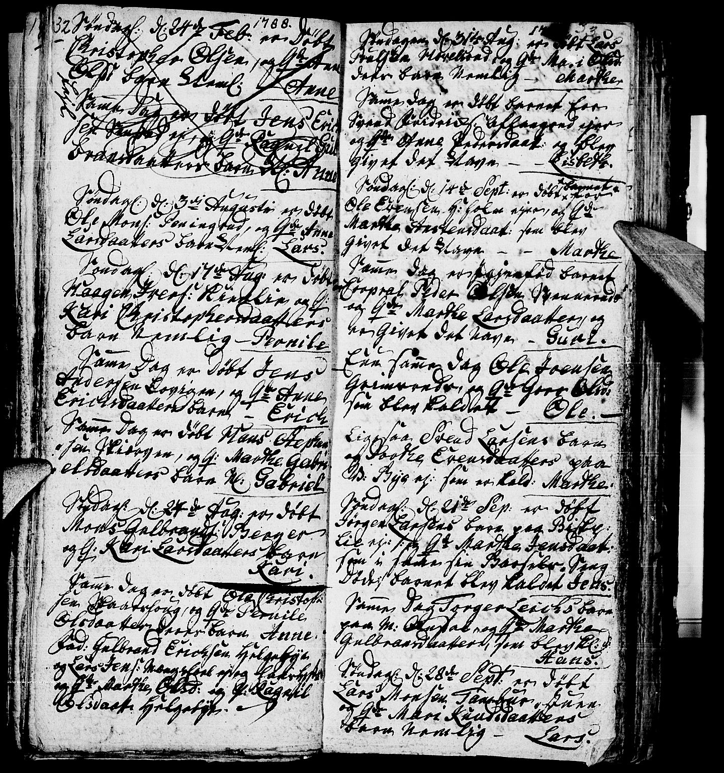 Nes prestekontor, Hedmark, AV/SAH-PREST-020/L/La/L0002: Parish register (copy) no. 2, 1785-1813, p. 32-33