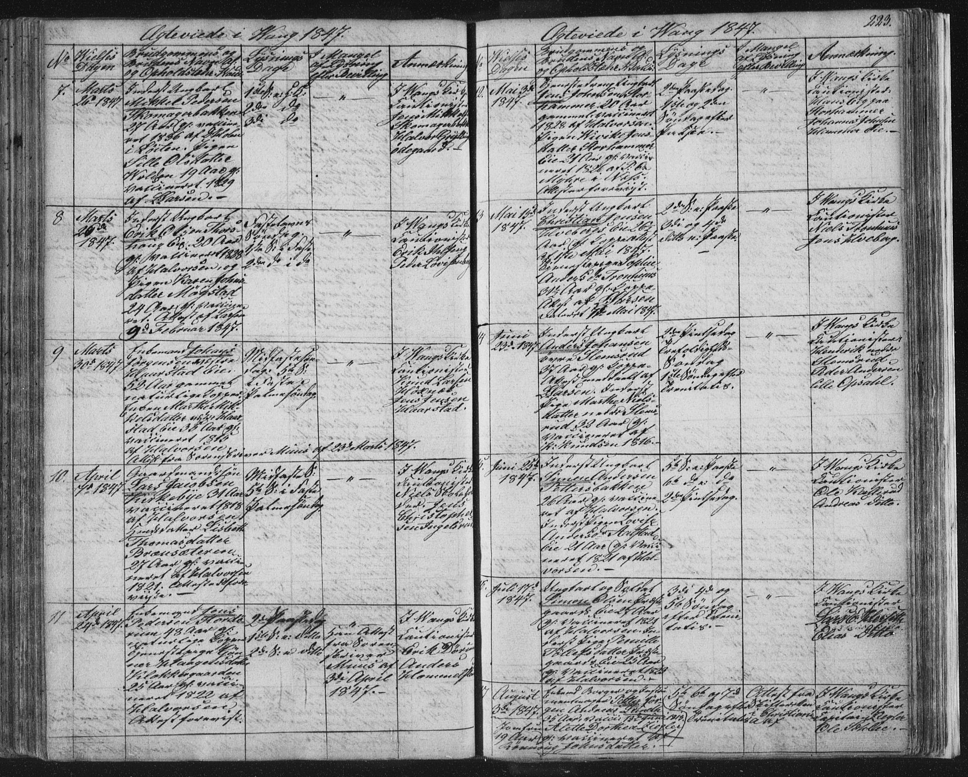 Vang prestekontor, Hedmark, AV/SAH-PREST-008/H/Ha/Hab/L0008: Parish register (copy) no. 8, 1832-1854, p. 223