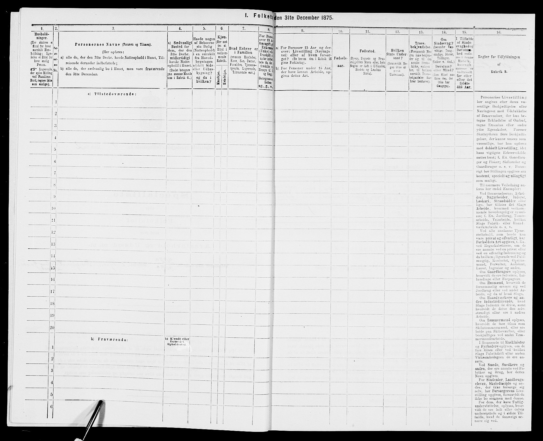 SAK, 1875 census for 0911P Gjerstad, 1875, p. 927