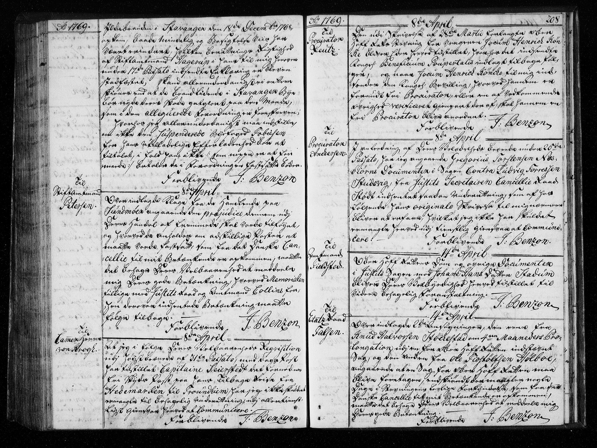 Stattholderembetet 1572-1771, AV/RA-EA-2870/Bf/L0007: Stattholderprotokoll (allmenn kopibok), 1768-1769, p. 207b-208a