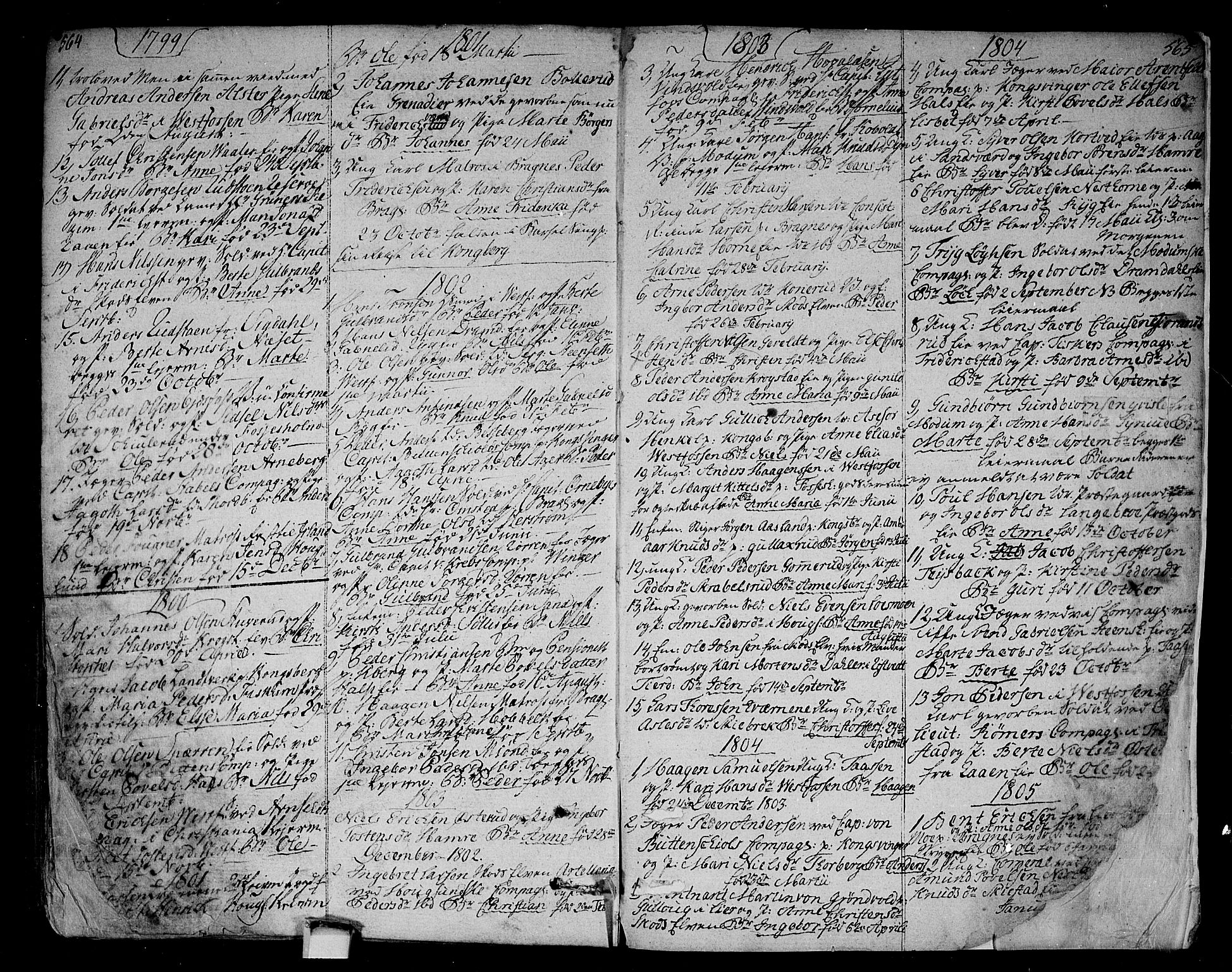 Eiker kirkebøker, SAKO/A-4/F/Fa/L0009: Parish register (official) no. I 9, 1789-1806, p. 564-565