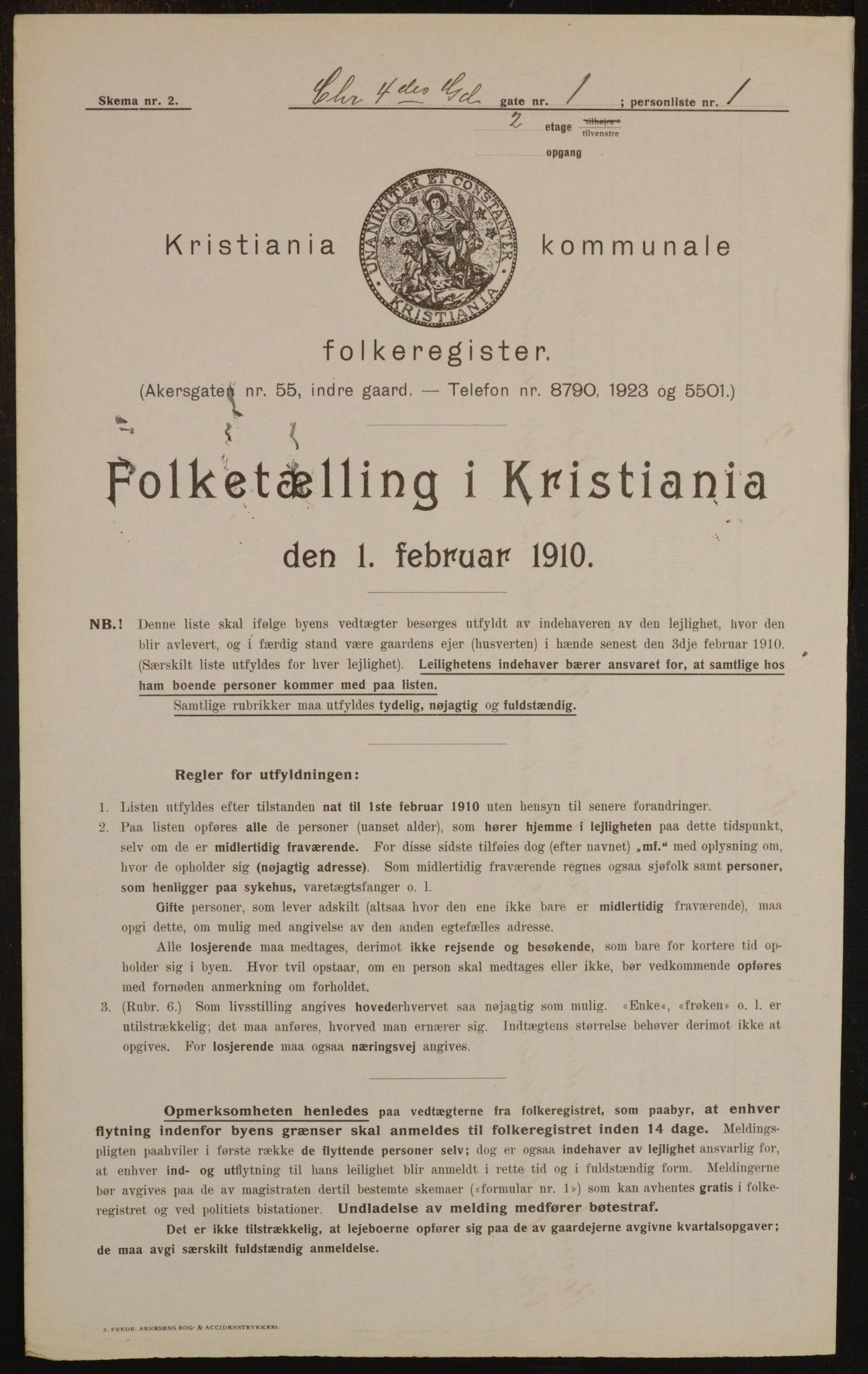 OBA, Municipal Census 1910 for Kristiania, 1910, p. 52540