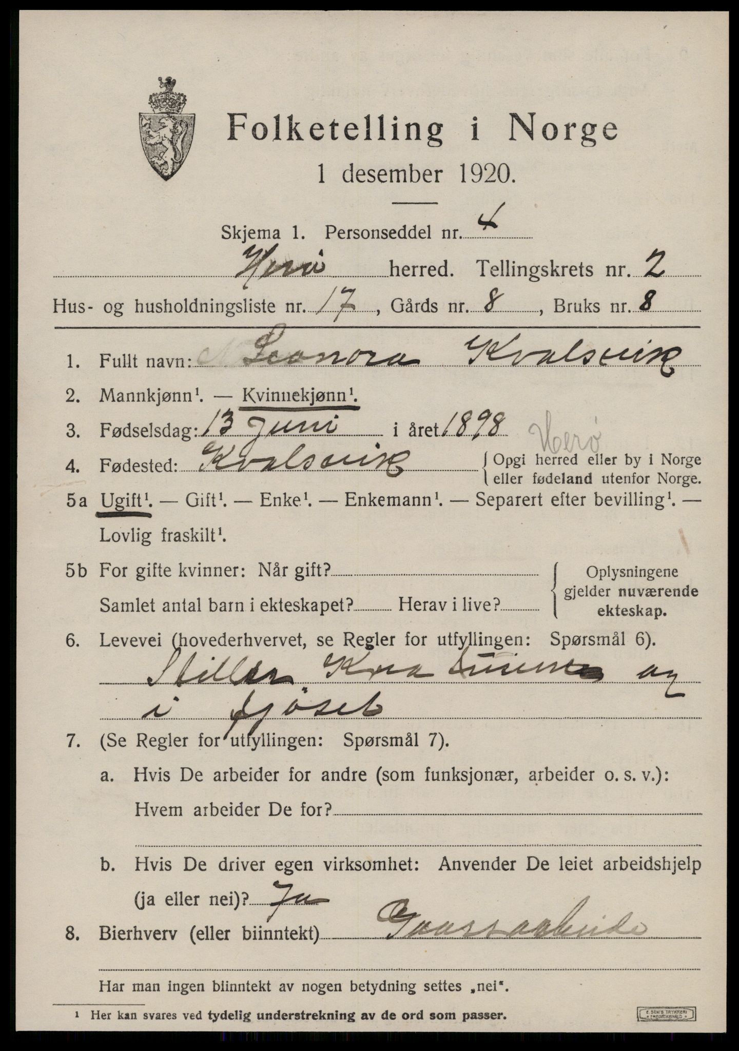 SAT, 1920 census for Herøy (MR), 1920, p. 2321