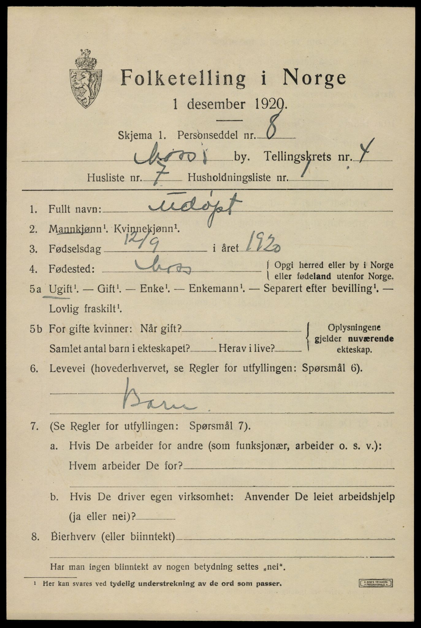 SAO, 1920 census for Moss, 1920, p. 13715