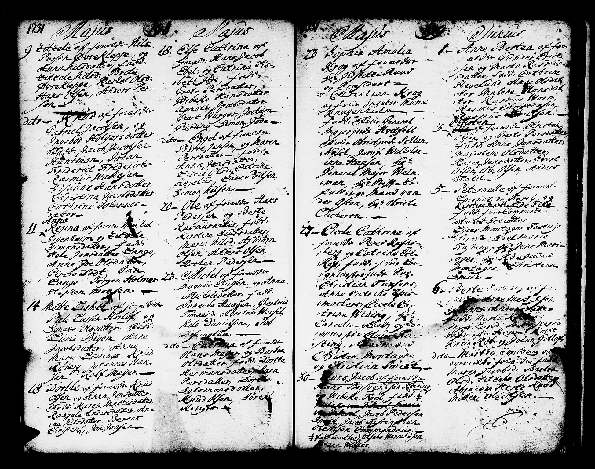 Domkirken sokneprestembete, AV/SAB-A-74801/H/Haa/L0001: Parish register (official) no. A 1, 1719-1732, p. 198-199