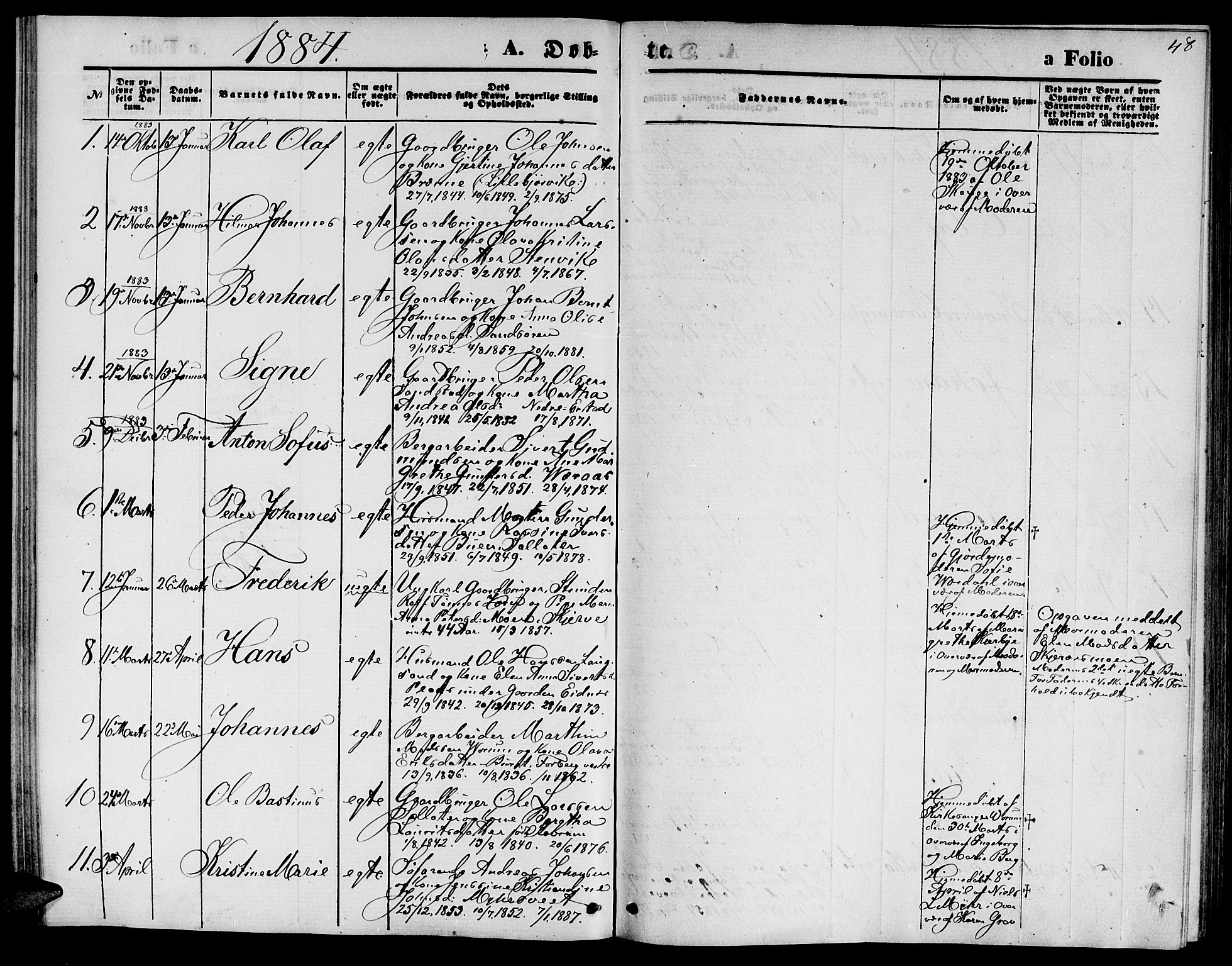 Ministerialprotokoller, klokkerbøker og fødselsregistre - Nord-Trøndelag, AV/SAT-A-1458/722/L0225: Parish register (copy) no. 722C01, 1871-1888, p. 48