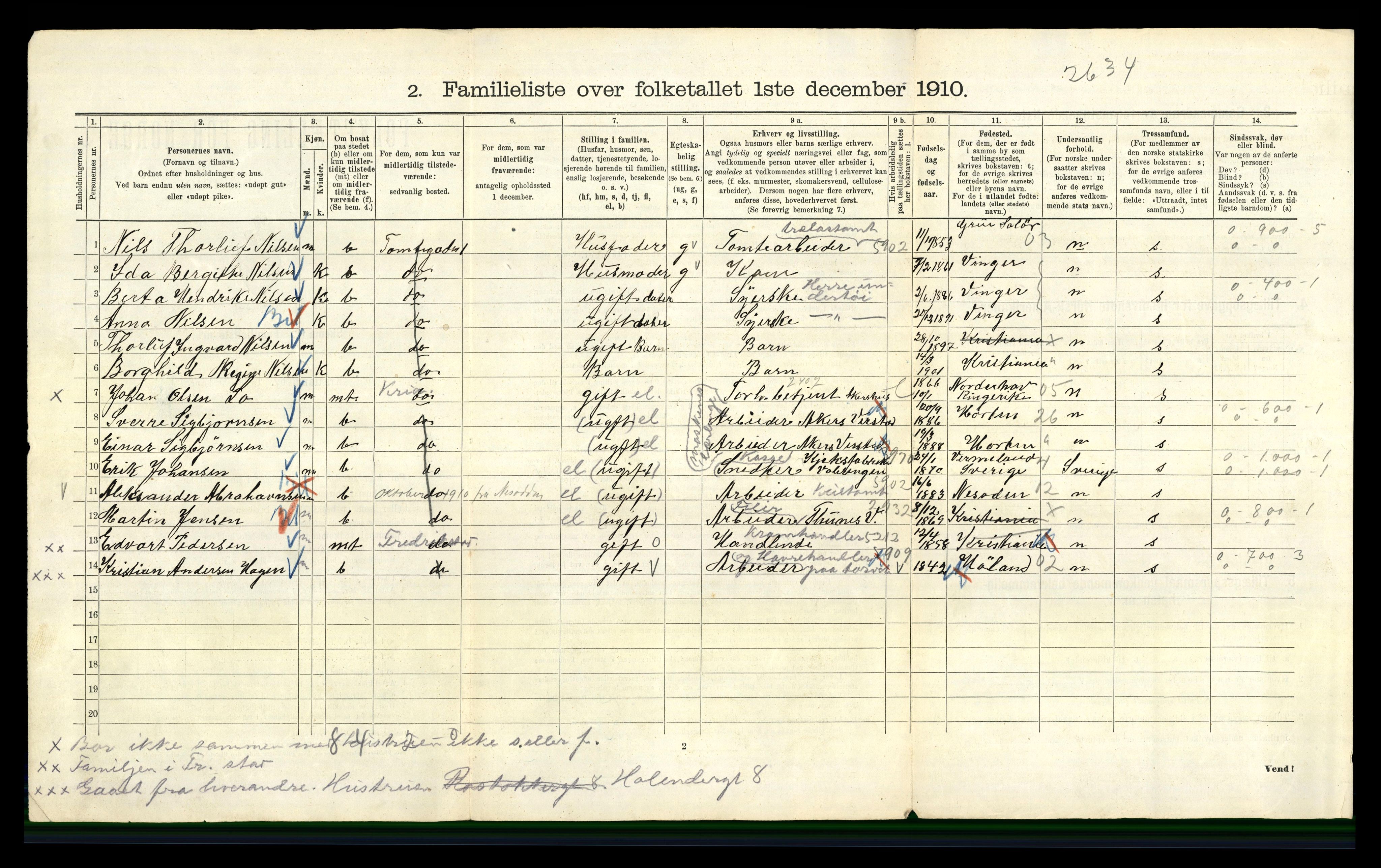 RA, 1910 census for Kristiania, 1910, p. 108990