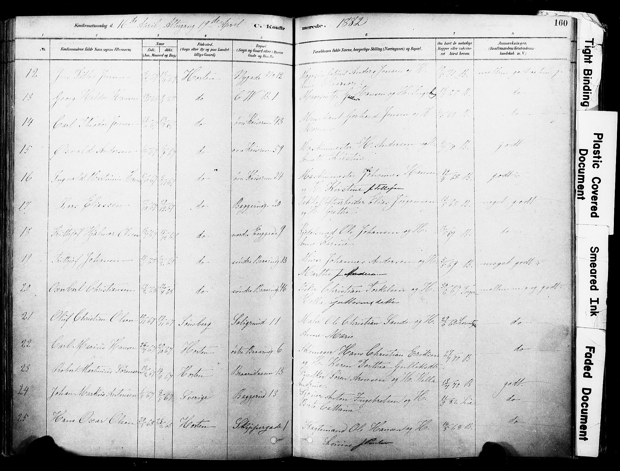 Horten kirkebøker, SAKO/A-348/F/Fa/L0003: Parish register (official) no. 3, 1878-1887, p. 160