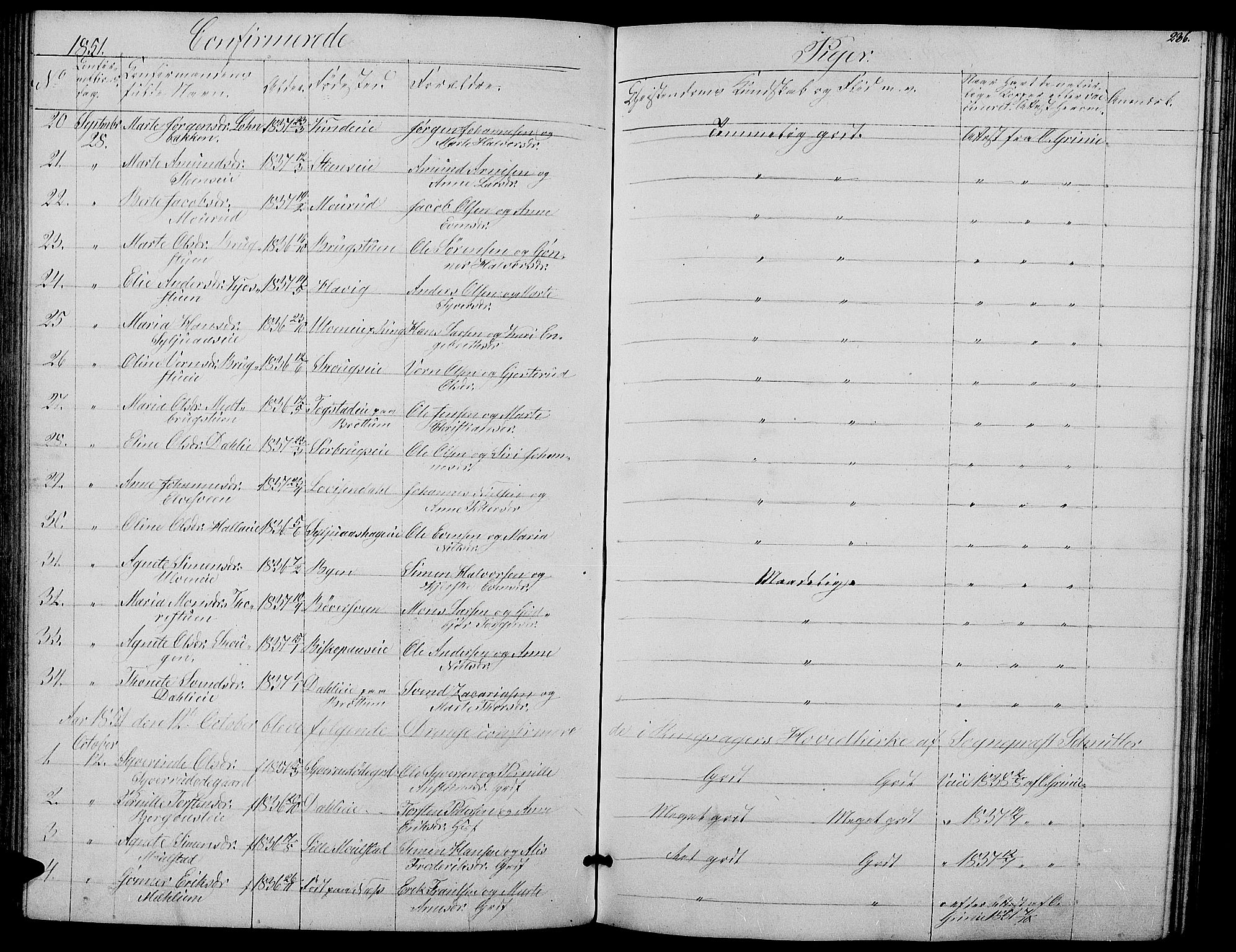 Ringsaker prestekontor, AV/SAH-PREST-014/L/La/L0006: Parish register (copy) no. 6, 1851-1860, p. 236