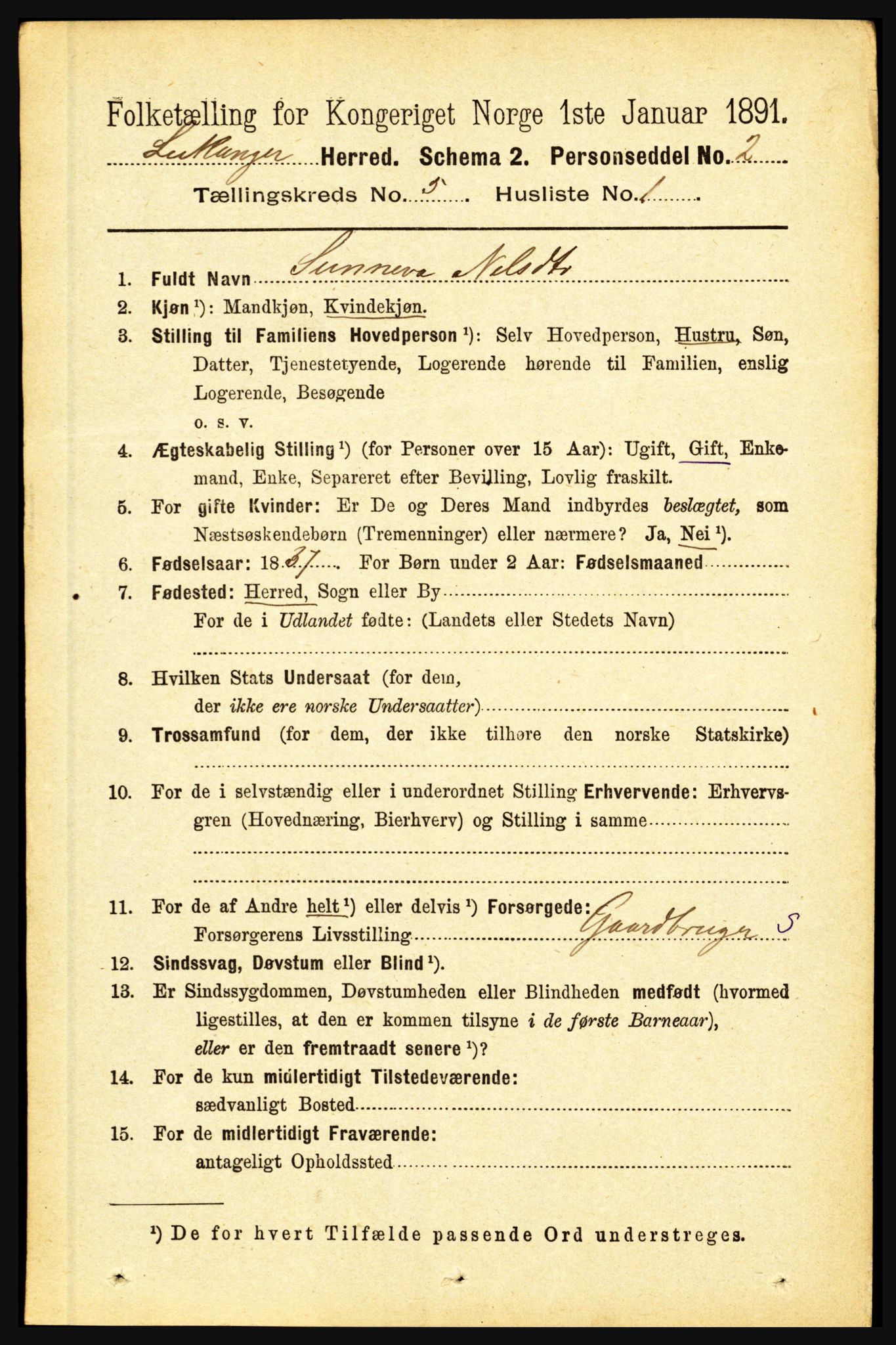 RA, 1891 census for 1419 Leikanger, 1891, p. 875