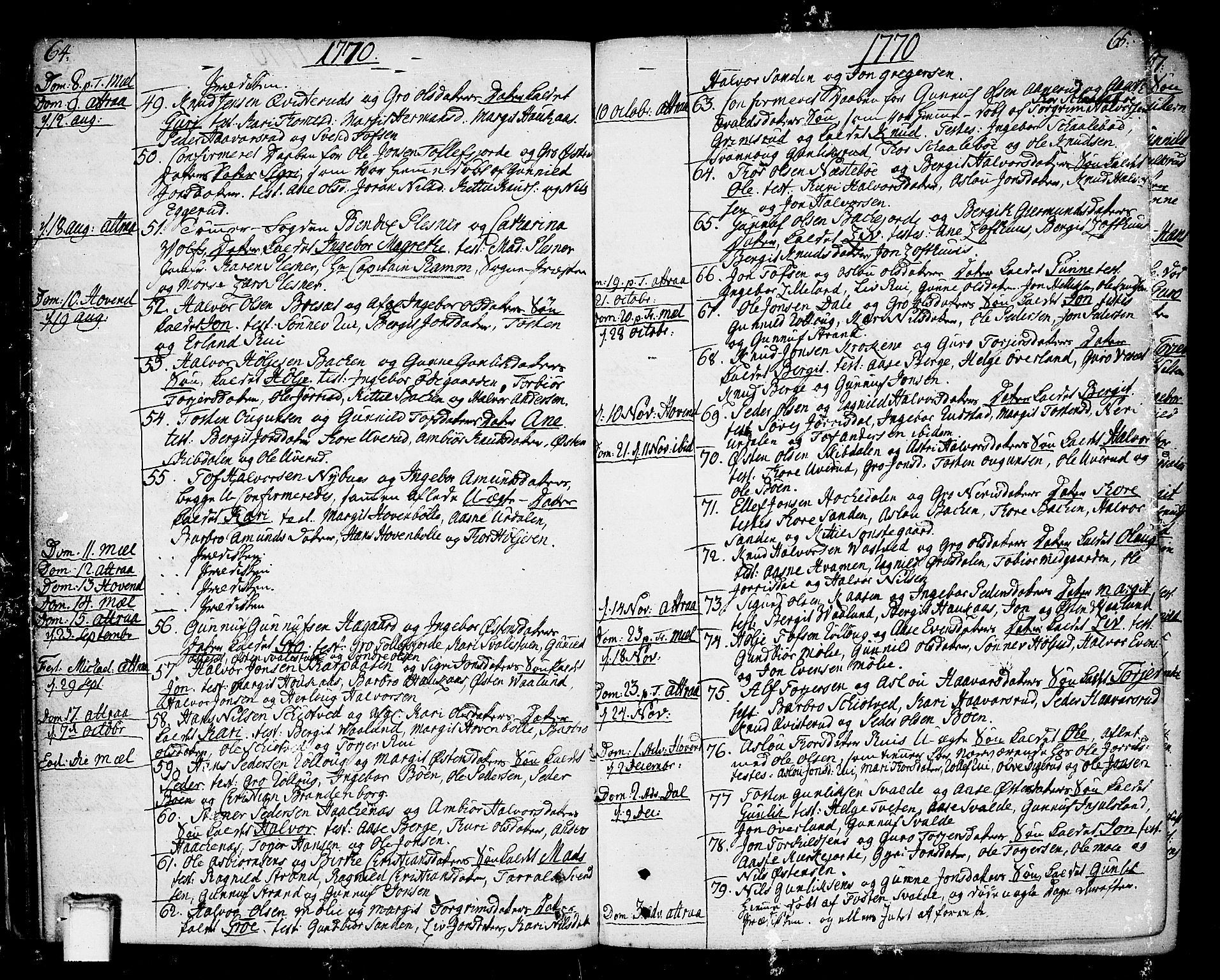 Tinn kirkebøker, SAKO/A-308/F/Fa/L0002: Parish register (official) no. I 2, 1757-1810, p. 64-65