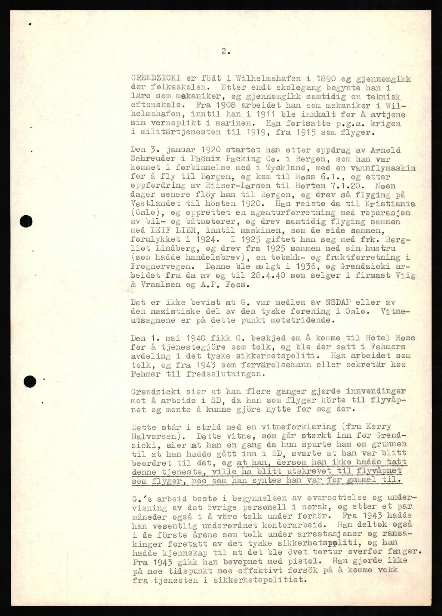 Forsvaret, Forsvarets overkommando II, AV/RA-RAFA-3915/D/Db/L0010: CI Questionaires. Tyske okkupasjonsstyrker i Norge. Tyskere., 1945-1946, p. 199