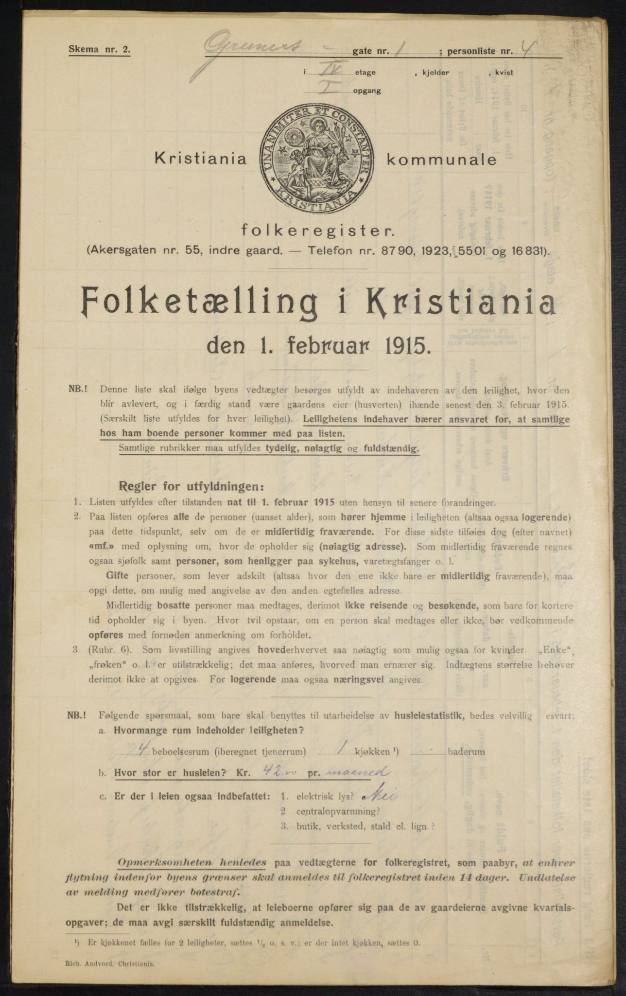 OBA, Municipal Census 1915 for Kristiania, 1915, p. 30269