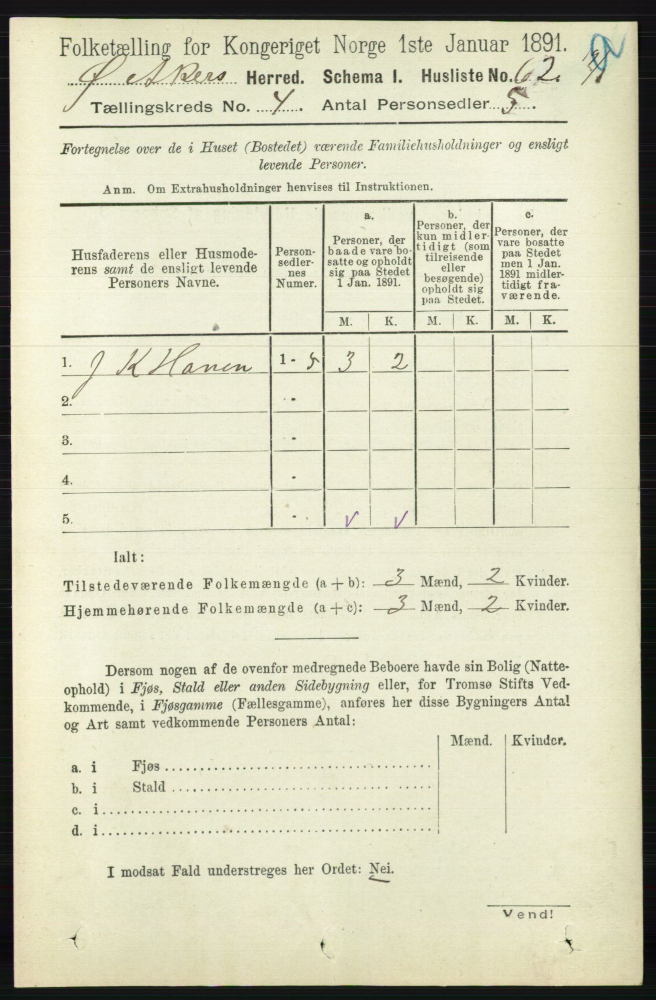 RA, 1891 census for 0218 Aker, 1891, p. 3918