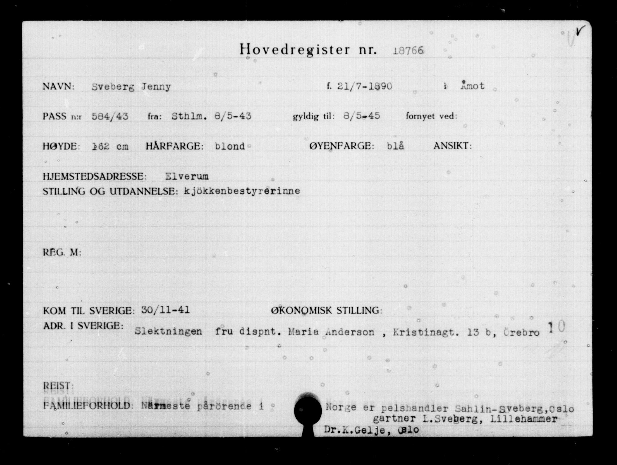 Den Kgl. Norske Legasjons Flyktningskontor, AV/RA-S-6753/V/Va/L0009: Kjesäterkartoteket.  Flyktningenr. 18502-22048, 1940-1945, p. 308