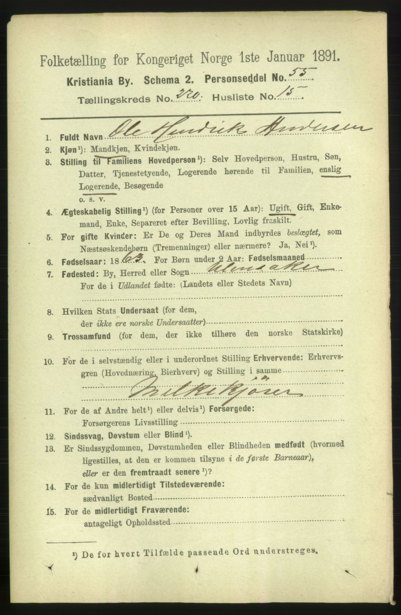 RA, 1891 census for 0301 Kristiania, 1891, p. 131453