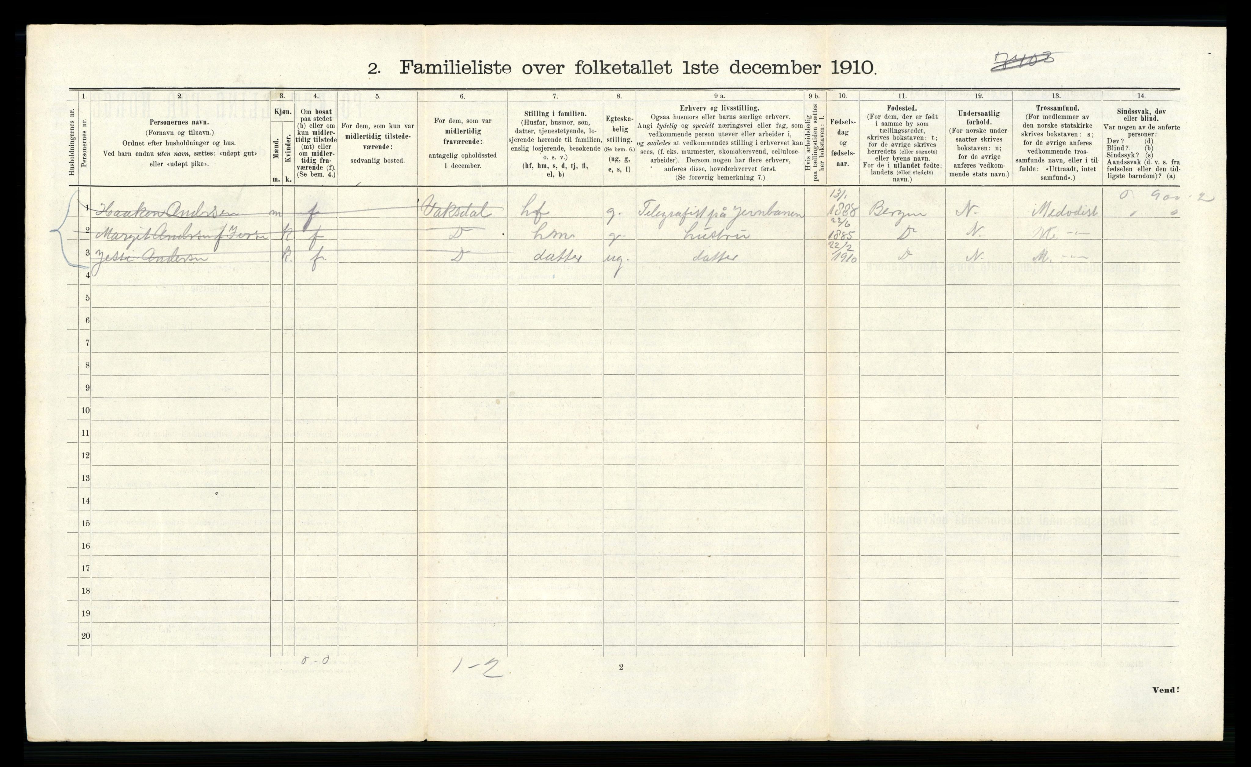 RA, 1910 census for Bergen, 1910, p. 40924