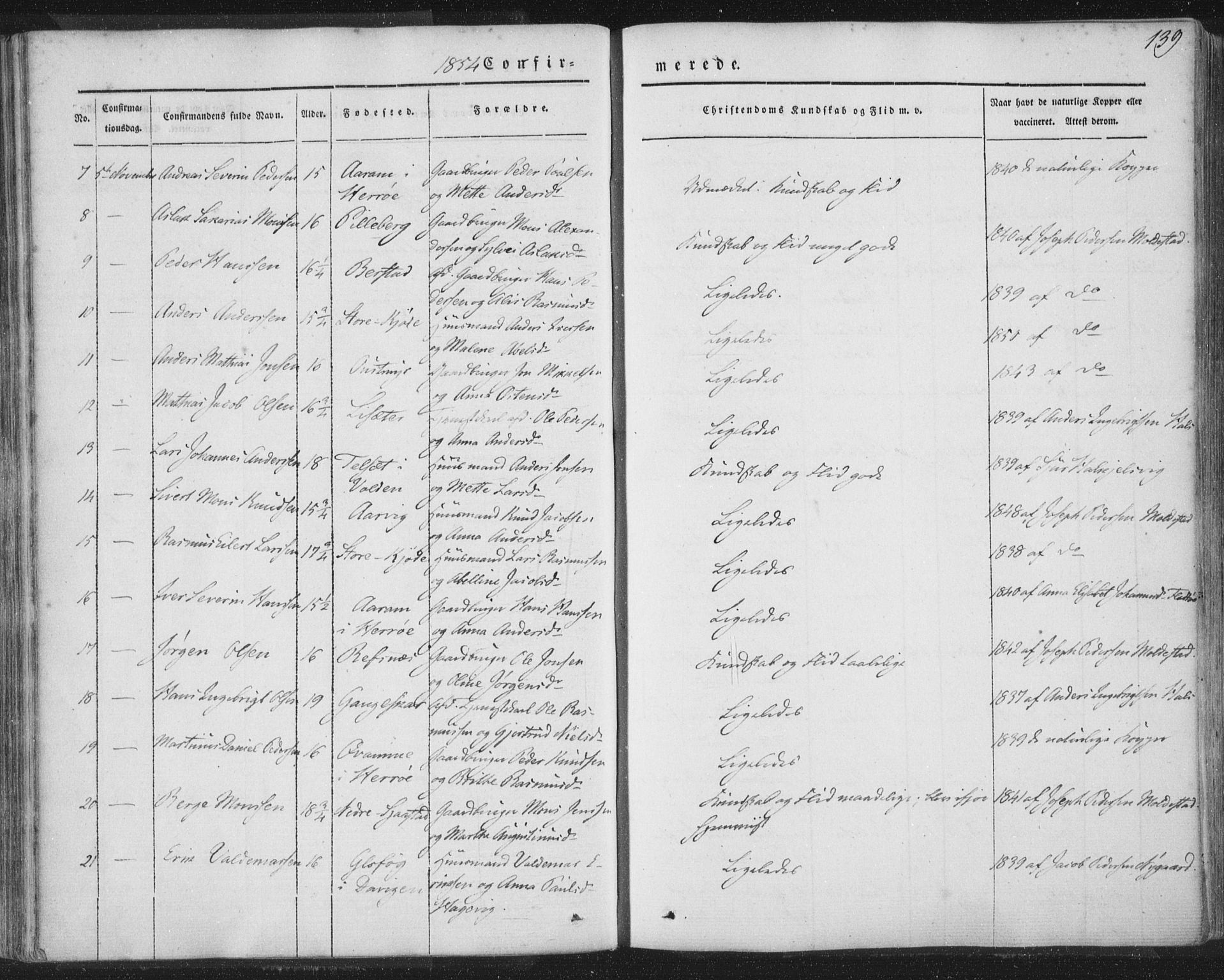 Selje sokneprestembete, AV/SAB-A-99938/H/Ha/Haa/Haaa: Parish register (official) no. A 10, 1844-1858, p. 139