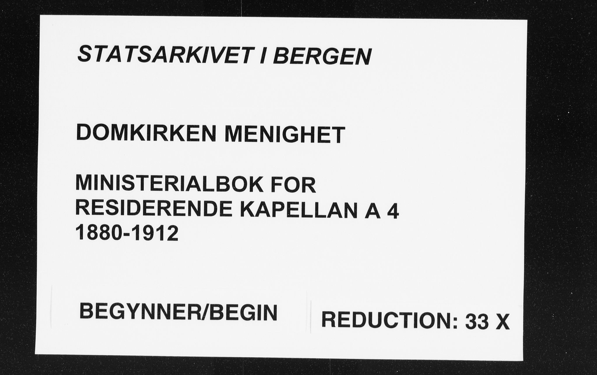 Domkirken sokneprestembete, SAB/A-74801/H/Haa/L0066: Curate's parish register no. A 4, 1880-1912