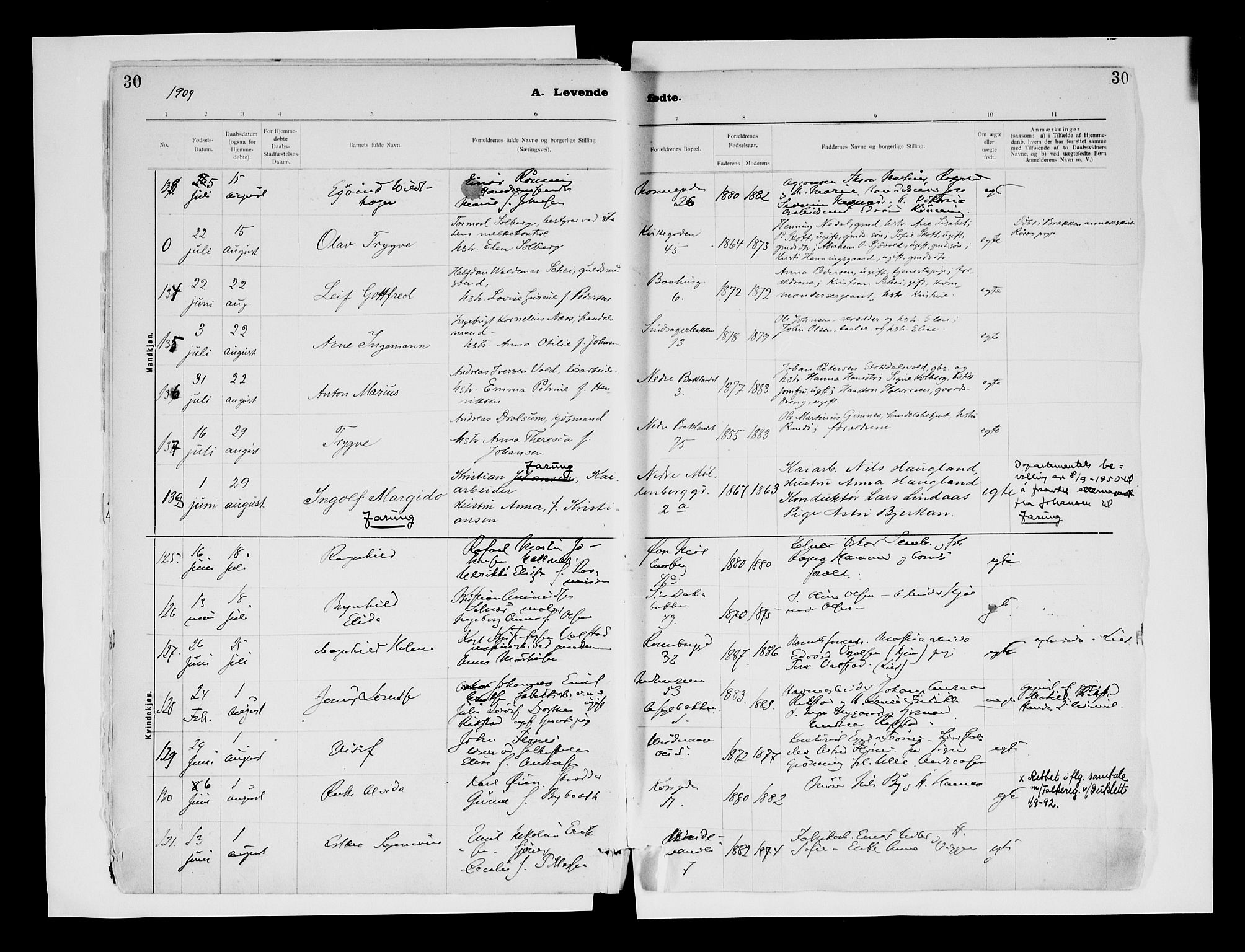 Ministerialprotokoller, klokkerbøker og fødselsregistre - Sør-Trøndelag, AV/SAT-A-1456/604/L0203: Parish register (official) no. 604A23, 1908-1916, p. 30