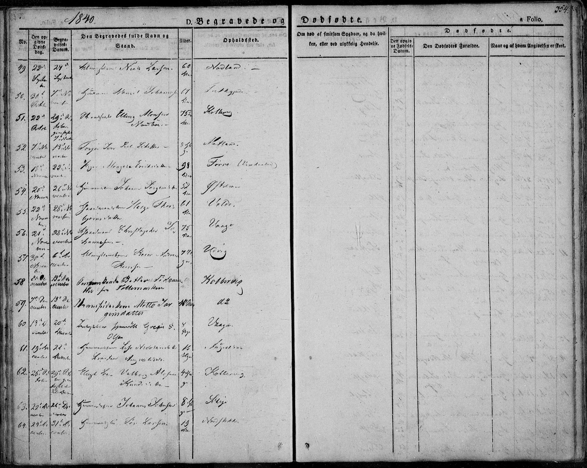 Avaldsnes sokneprestkontor, SAST/A -101851/H/Ha/Haa/L0005: Parish register (official) no. A 5.2, 1825-1841, p. 354