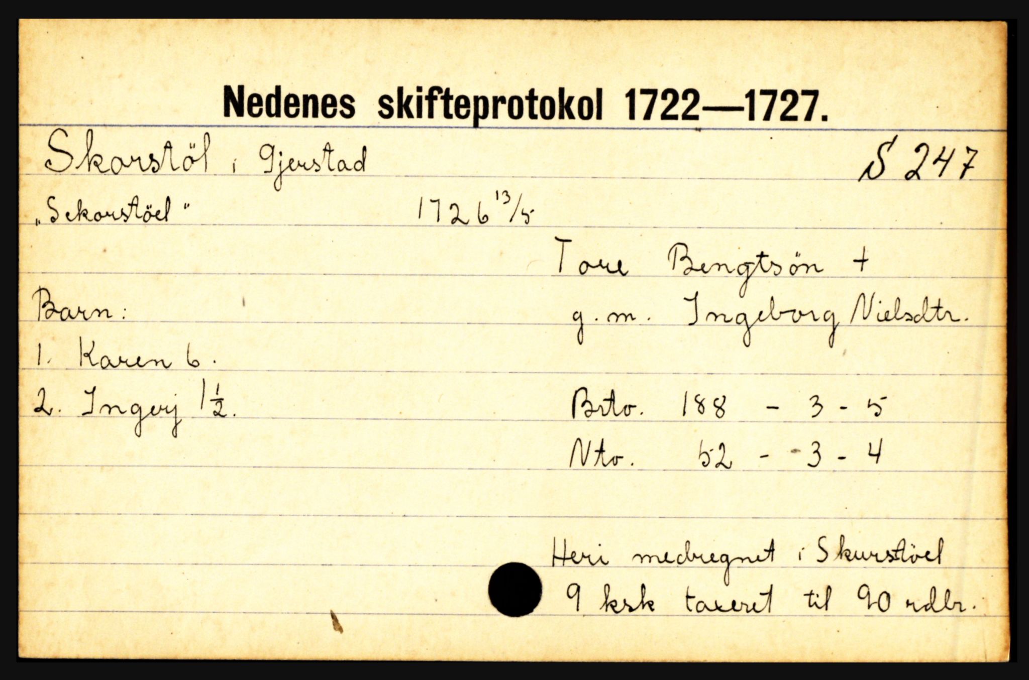 Nedenes sorenskriveri før 1824, AV/SAK-1221-0007/H, p. 27093