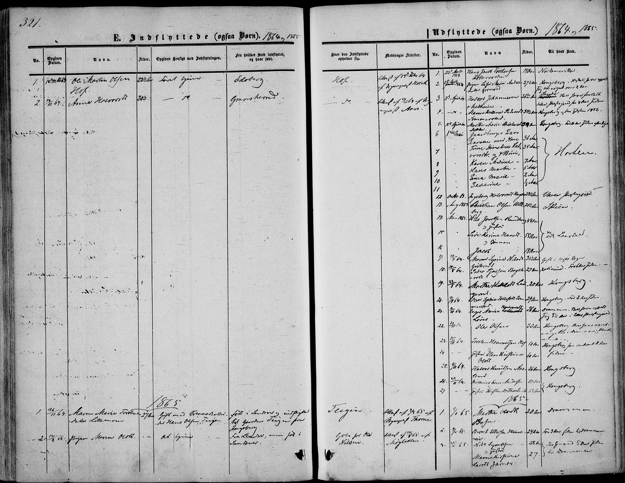 Sandsvær kirkebøker, AV/SAKO-A-244/F/Fa/L0006: Parish register (official) no. I 6, 1857-1868, p. 321