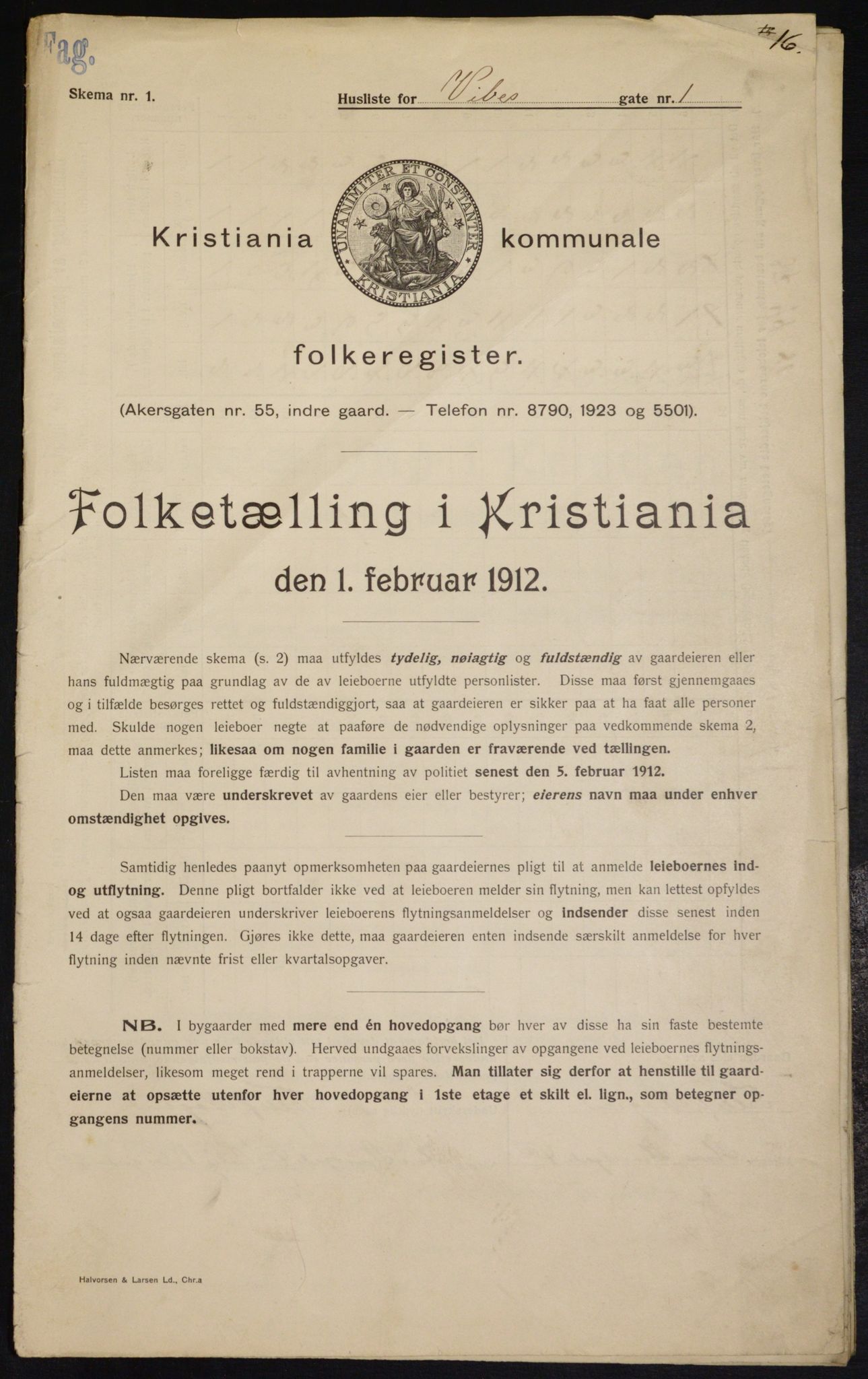 OBA, Municipal Census 1912 for Kristiania, 1912, p. 122515