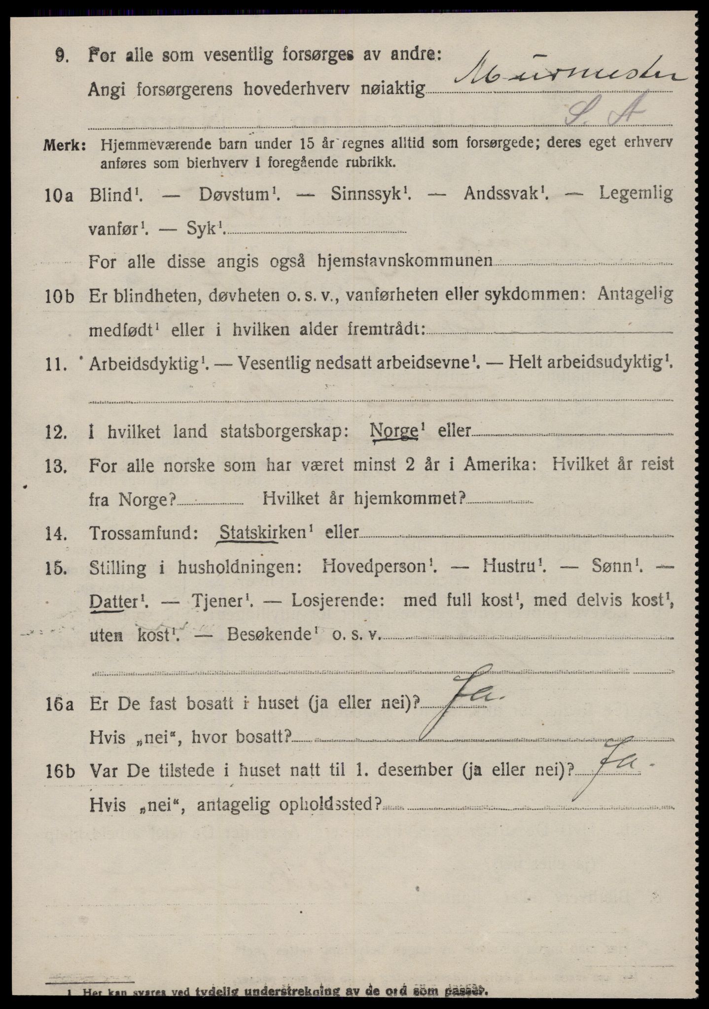 SAT, 1920 census for Tustna, 1920, p. 2372