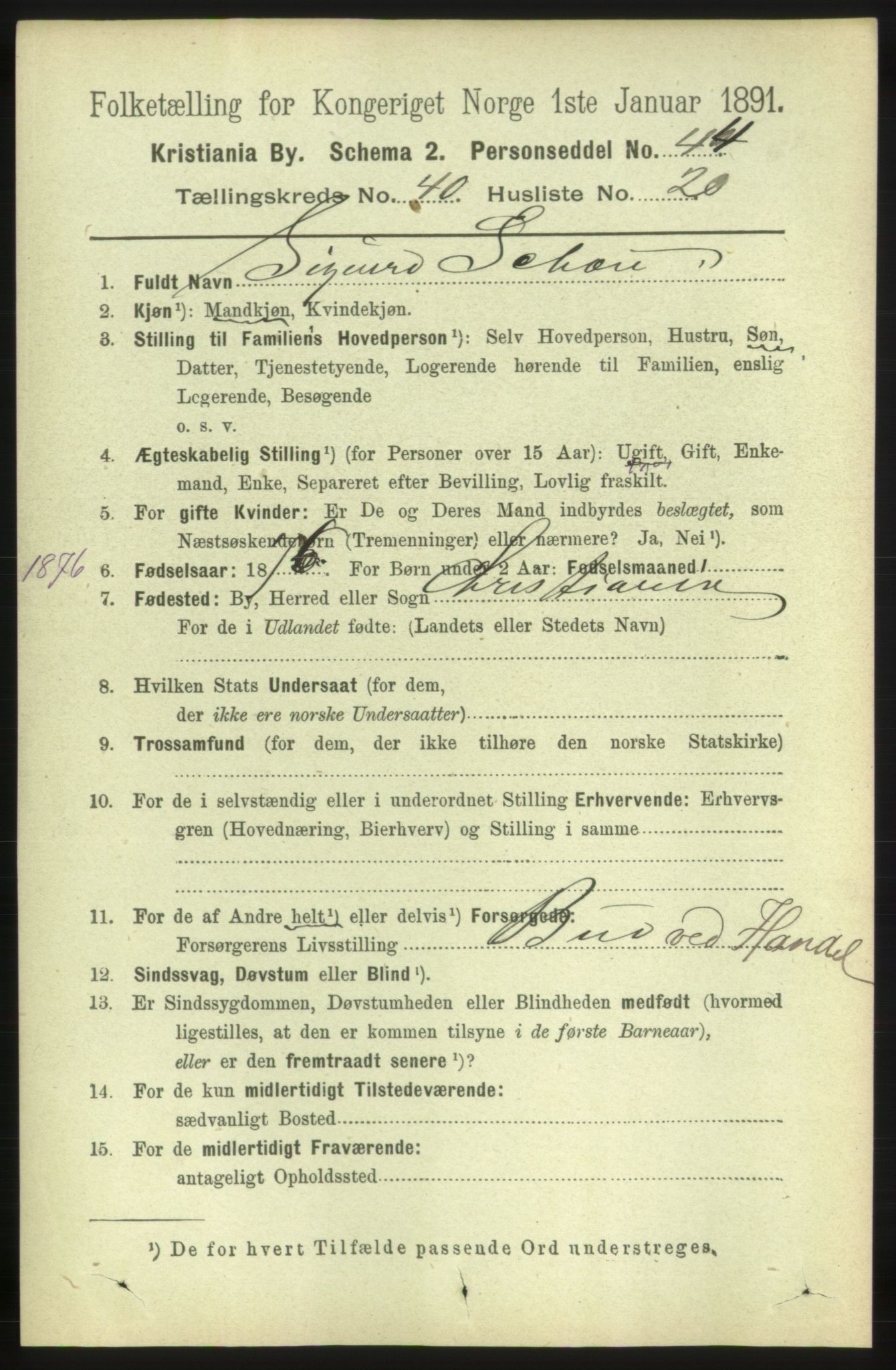 RA, 1891 census for 0301 Kristiania, 1891, p. 23483