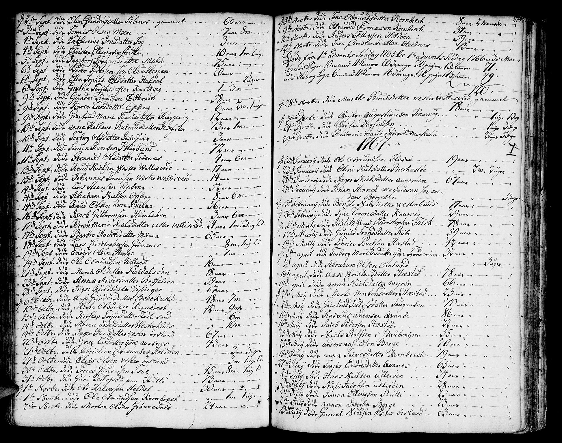 Vestre Moland sokneprestkontor, SAK/1111-0046/F/Fa/Fab/L0002: Parish register (official) no. A 2, 1760-1816, p. 234