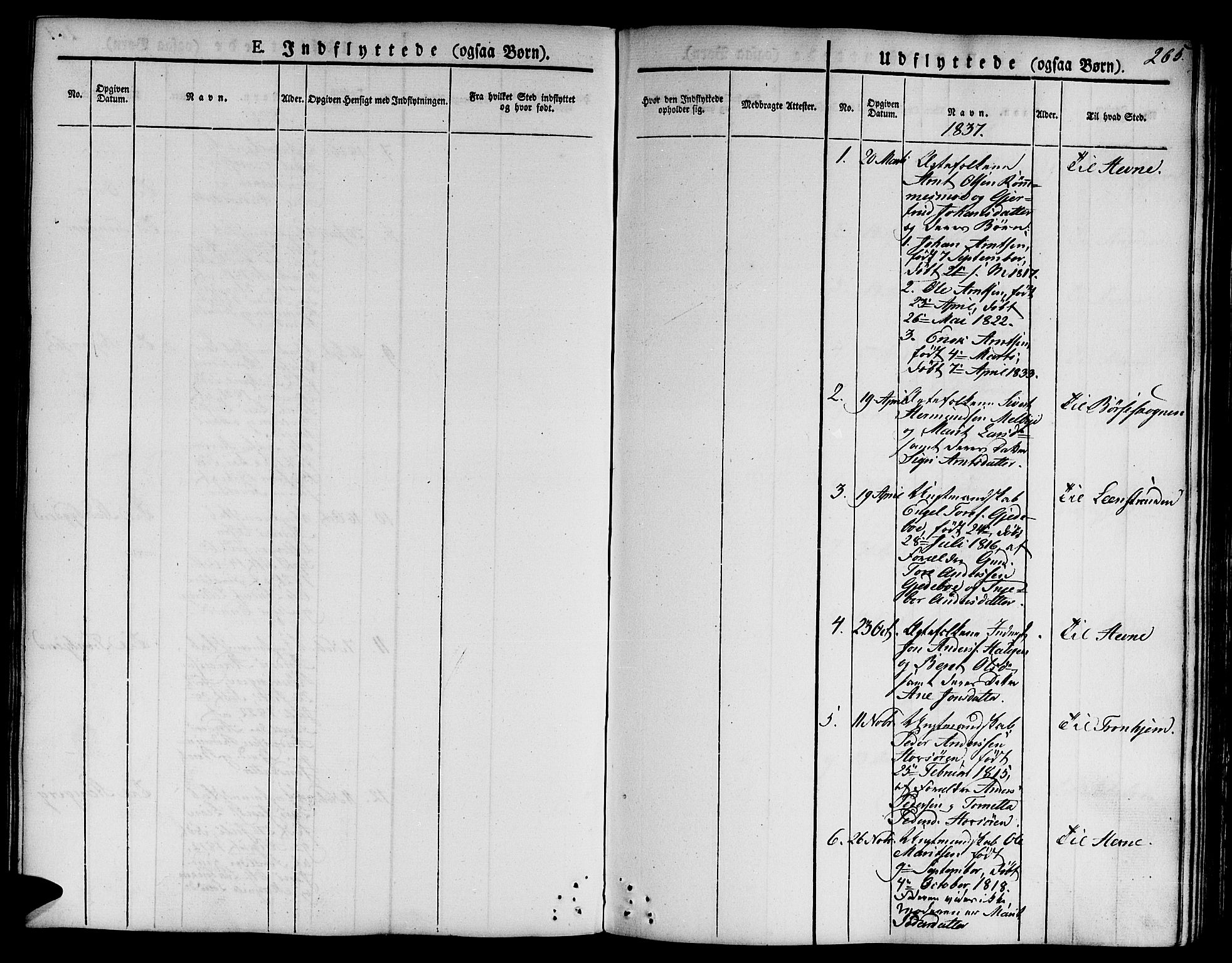 Ministerialprotokoller, klokkerbøker og fødselsregistre - Sør-Trøndelag, AV/SAT-A-1456/668/L0804: Parish register (official) no. 668A04, 1826-1839, p. 265