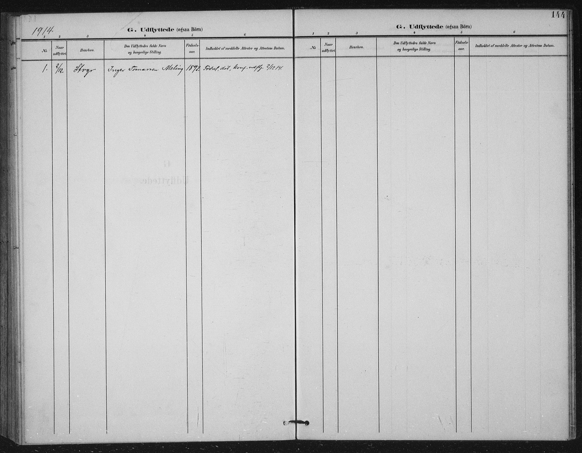 Håland sokneprestkontor, SAST/A-101802/002/B/L0001: Parish register (official) no. A 13, 1901-1923, p. 144