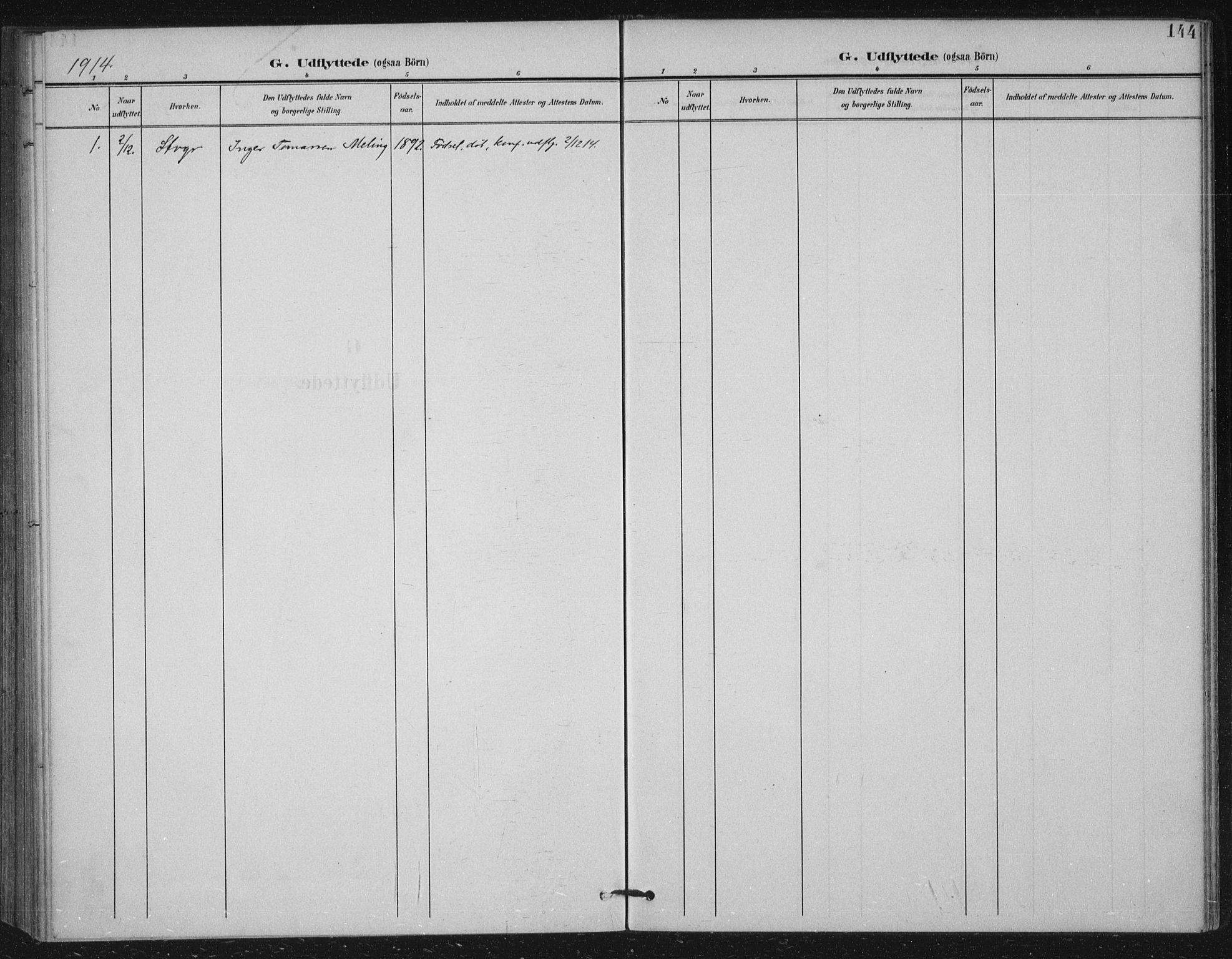 Håland sokneprestkontor, AV/SAST-A-101802/002/B/L0001: Parish register (official) no. A 13, 1901-1923, p. 144