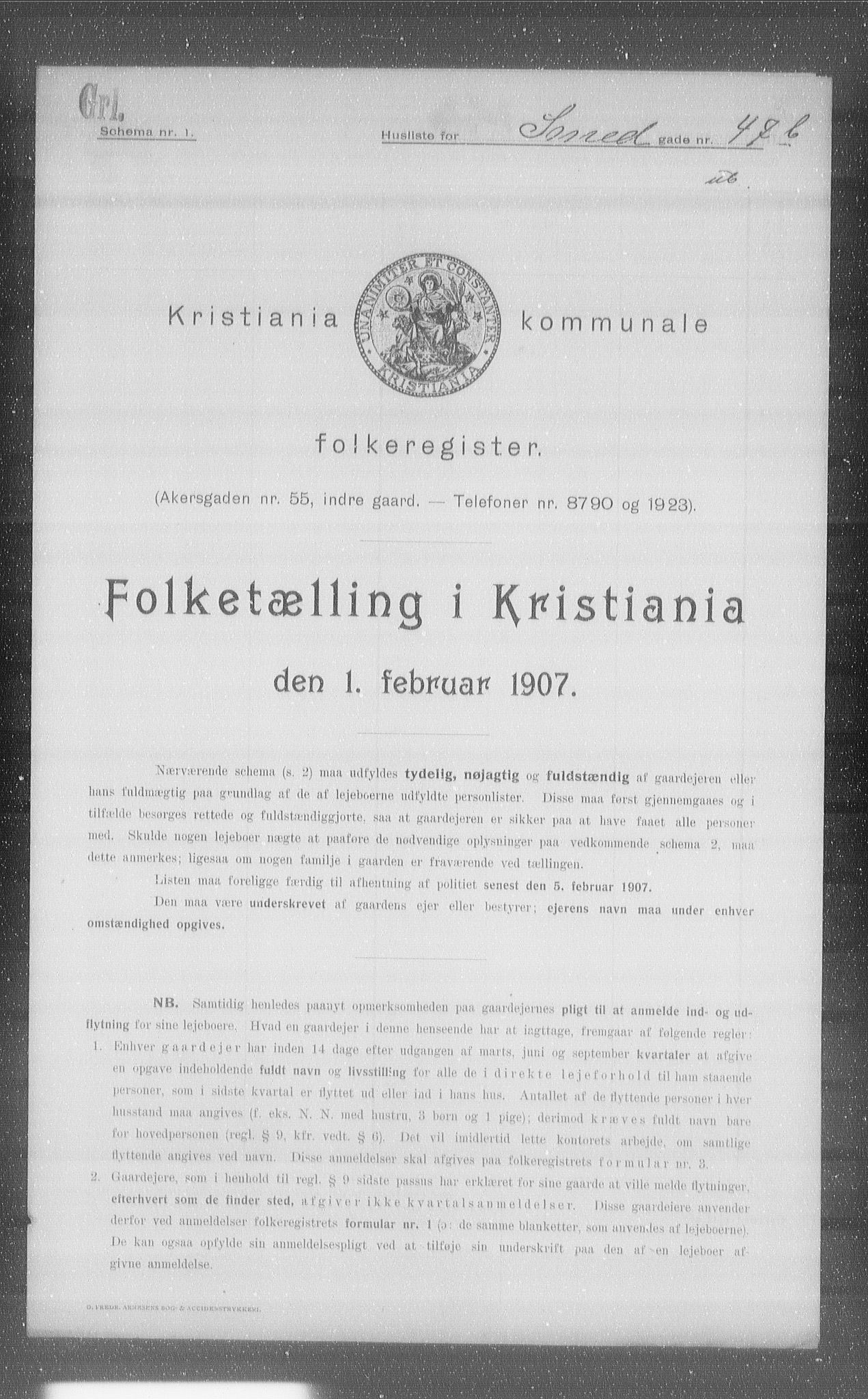 OBA, Municipal Census 1907 for Kristiania, 1907, p. 49863