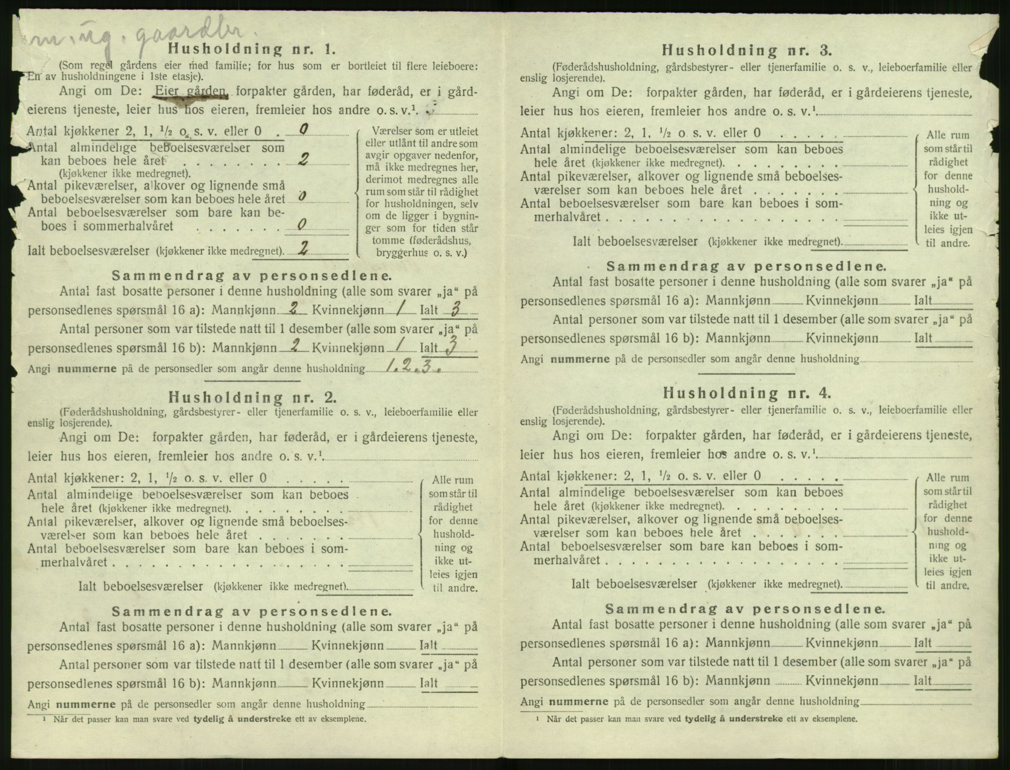 SAT, 1920 census for Sunnylven, 1920, p. 361