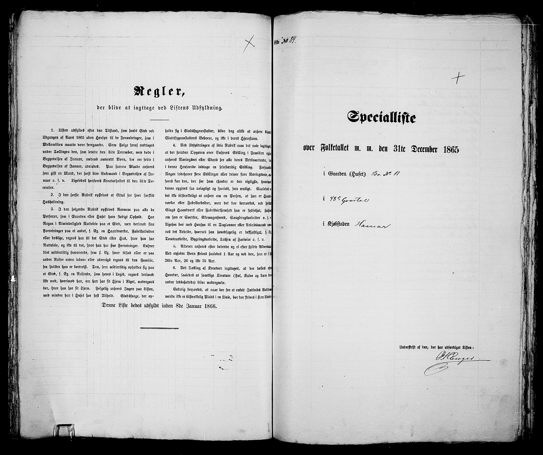 RA, 1865 census for Vang/Hamar, 1865, p. 177