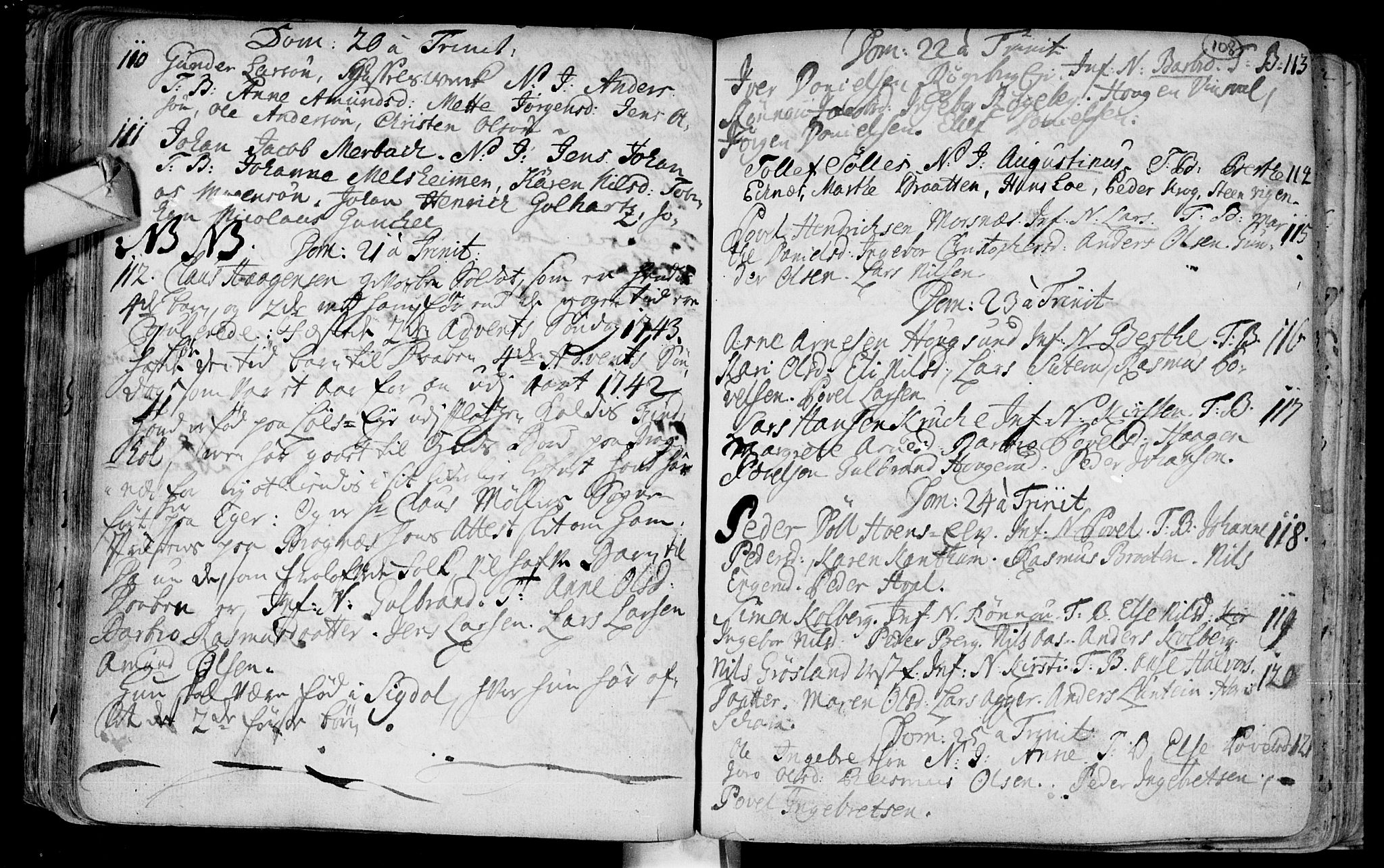 Eiker kirkebøker, AV/SAKO-A-4/F/Fa/L0003: Parish register (official) no. I 3, 1724-1753, p. 108