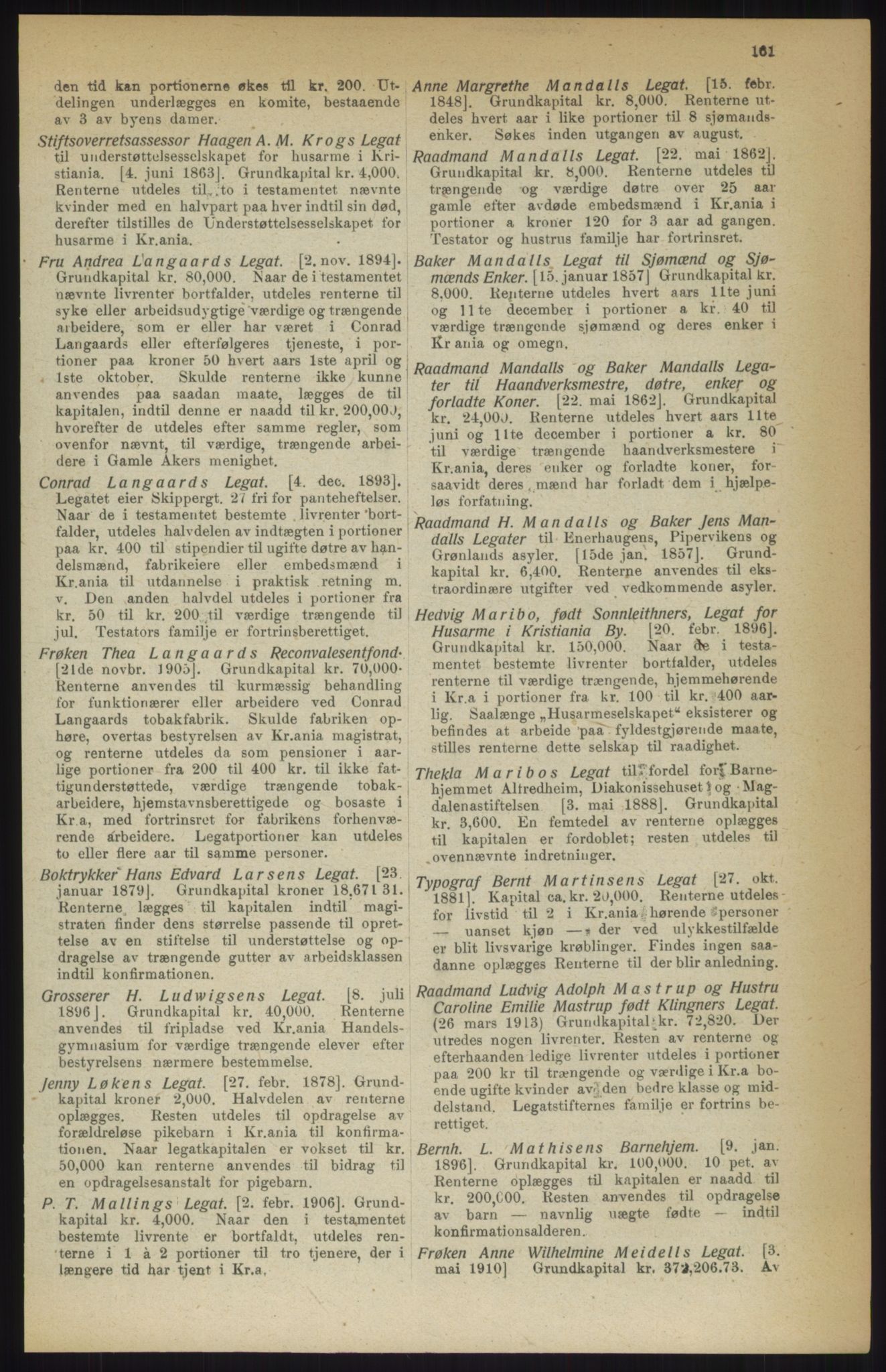 Kristiania/Oslo adressebok, PUBL/-, 1914, p. 161