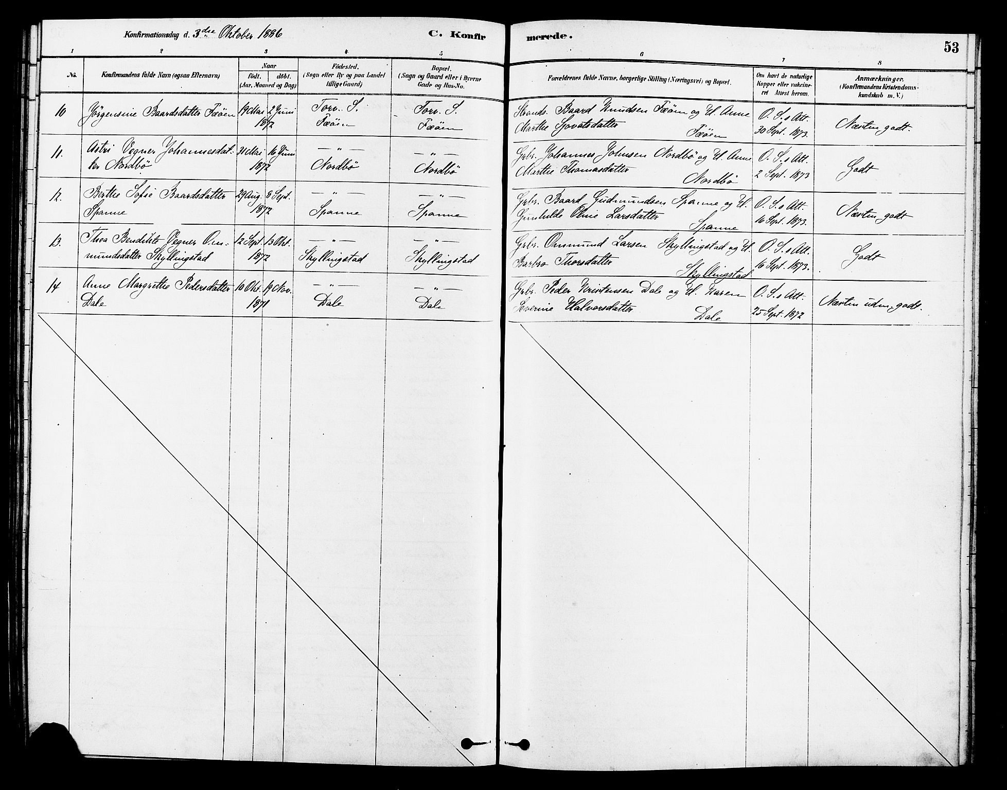 Torvastad sokneprestkontor, AV/SAST-A -101857/H/Ha/Haa/L0014: Parish register (official) no. A 13, 1879-1888, p. 53