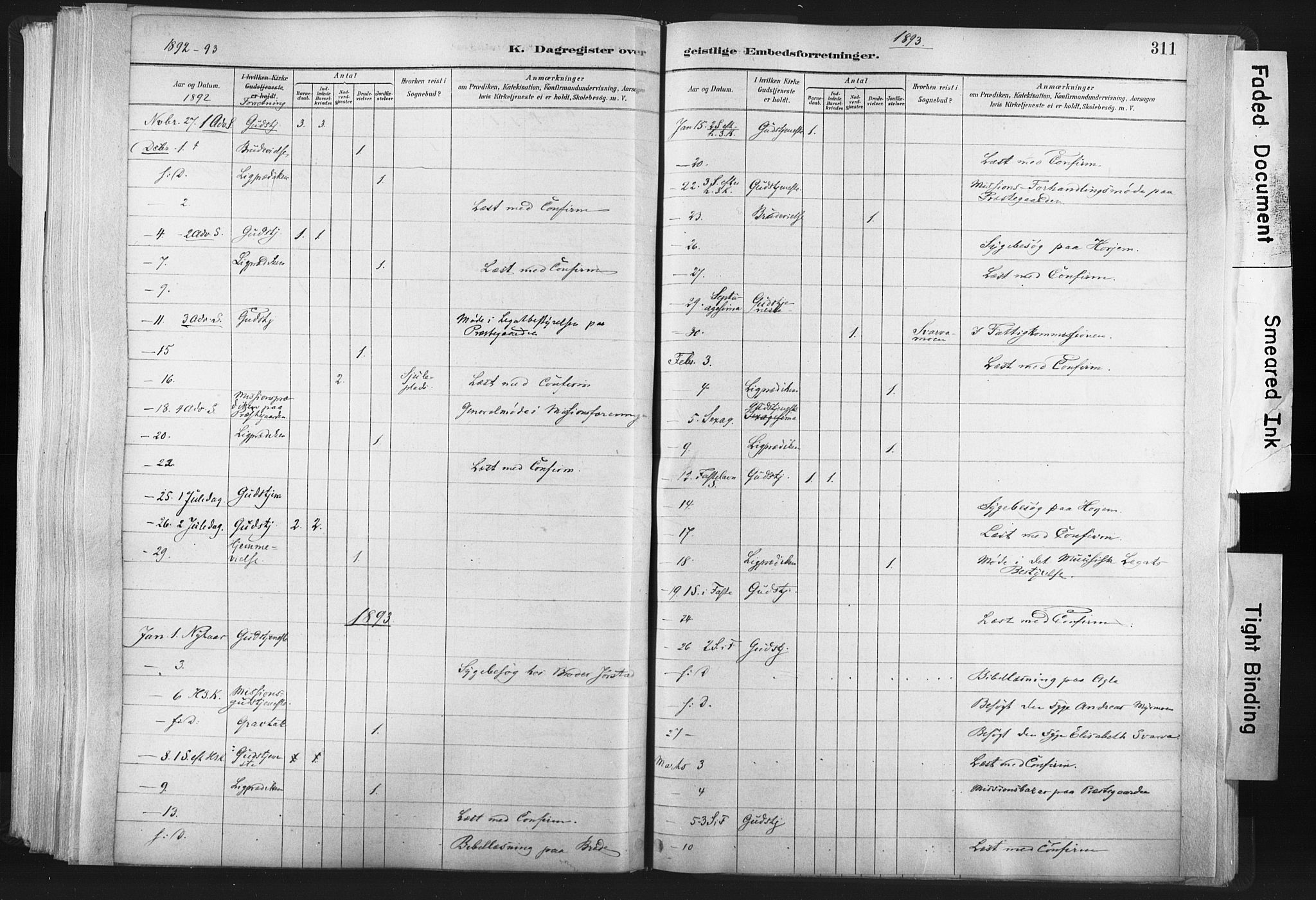 Ministerialprotokoller, klokkerbøker og fødselsregistre - Nord-Trøndelag, SAT/A-1458/749/L0474: Parish register (official) no. 749A08, 1887-1903, p. 311