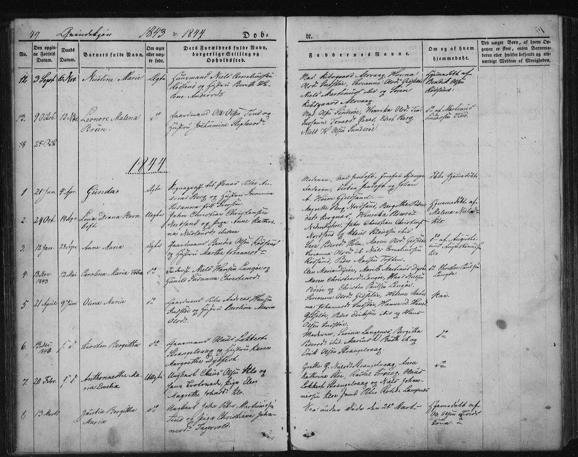 Ministerialprotokoller, klokkerbøker og fødselsregistre - Nordland, SAT/A-1459/893/L1332: Parish register (official) no. 893A05, 1841-1858, p. 49