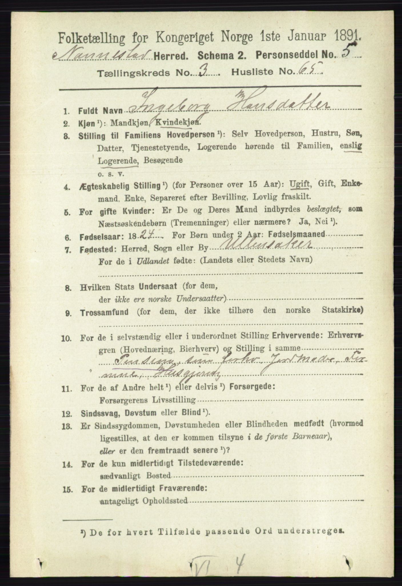 RA, 1891 census for 0238 Nannestad, 1891, p. 1840