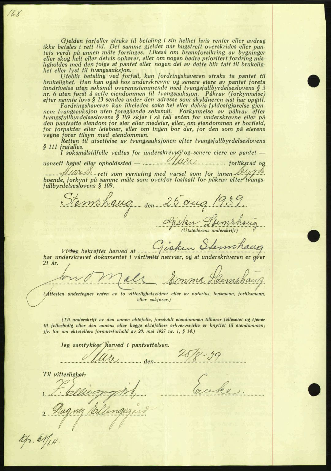 Nordmøre sorenskriveri, AV/SAT-A-4132/1/2/2Ca: Mortgage book no. B86, 1939-1940, Diary no: : 2954/1939