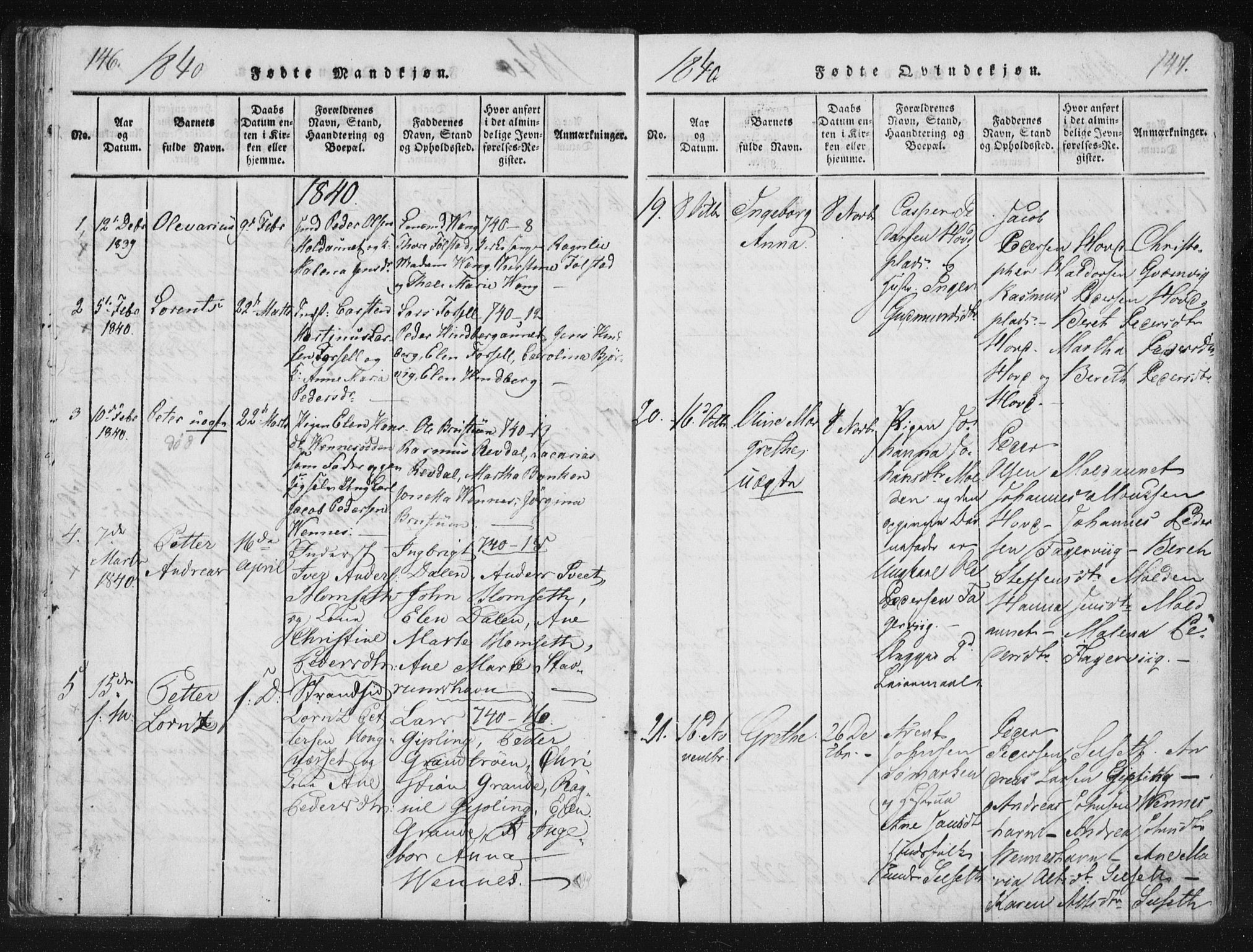 Ministerialprotokoller, klokkerbøker og fødselsregistre - Nord-Trøndelag, AV/SAT-A-1458/744/L0417: Parish register (official) no. 744A01, 1817-1842, p. 146-147