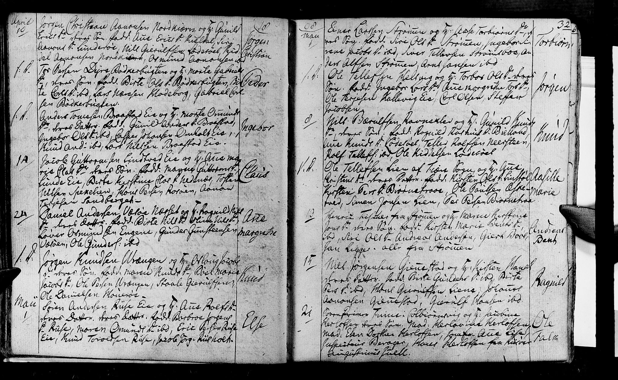 Øyestad sokneprestkontor, AV/SAK-1111-0049/F/Fa/L0011: Parish register (official) no. A 11, 1805-1824, p. 32