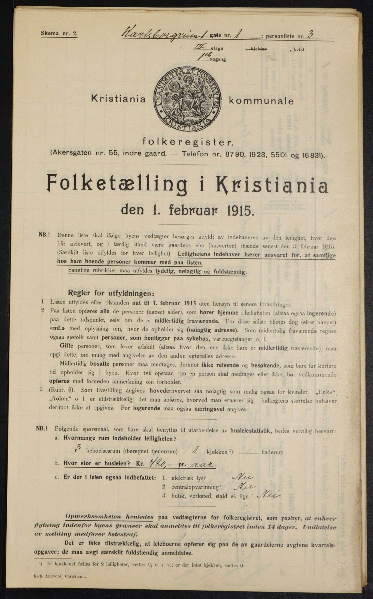 OBA, Municipal Census 1915 for Kristiania, 1915, p. 48433