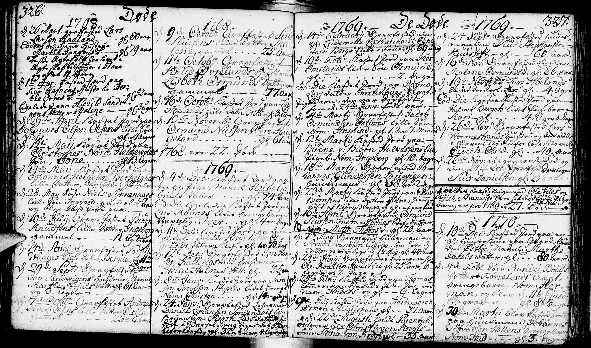 Vikedal sokneprestkontor, AV/SAST-A-101840/01/IV: Parish register (official) no. A 1, 1737-1778, p. 326-327