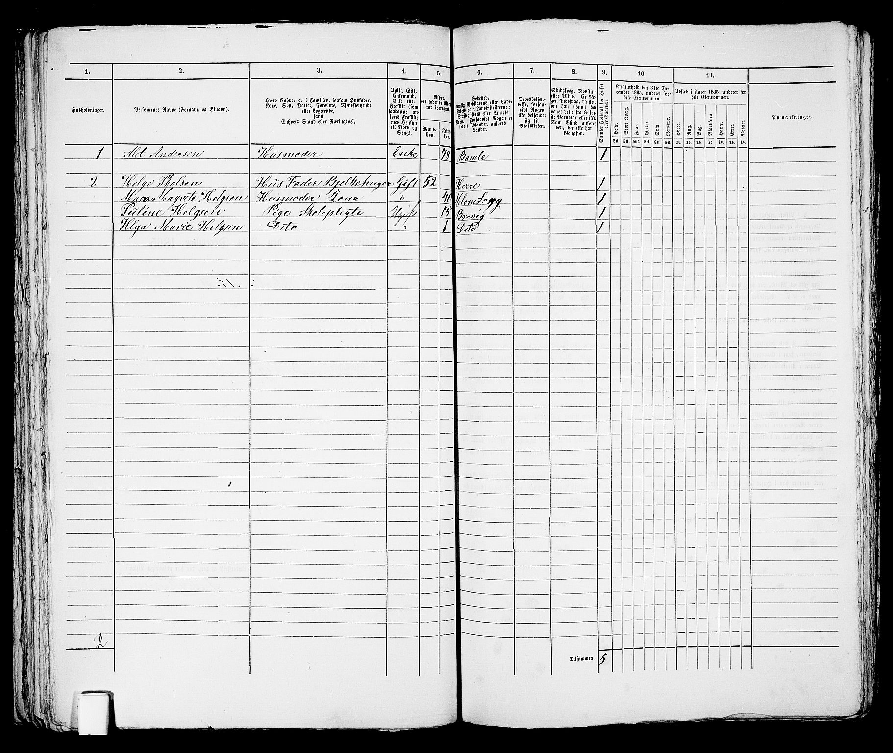 RA, 1865 census for Brevik, 1865, p. 87