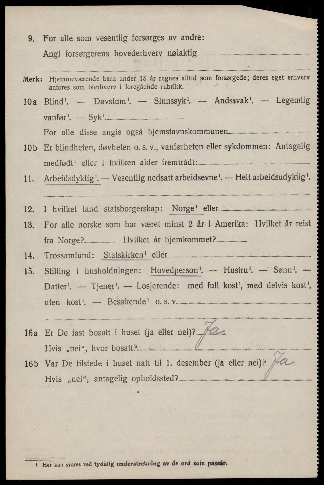 SAST, 1920 census for Lund, 1920, p. 1305